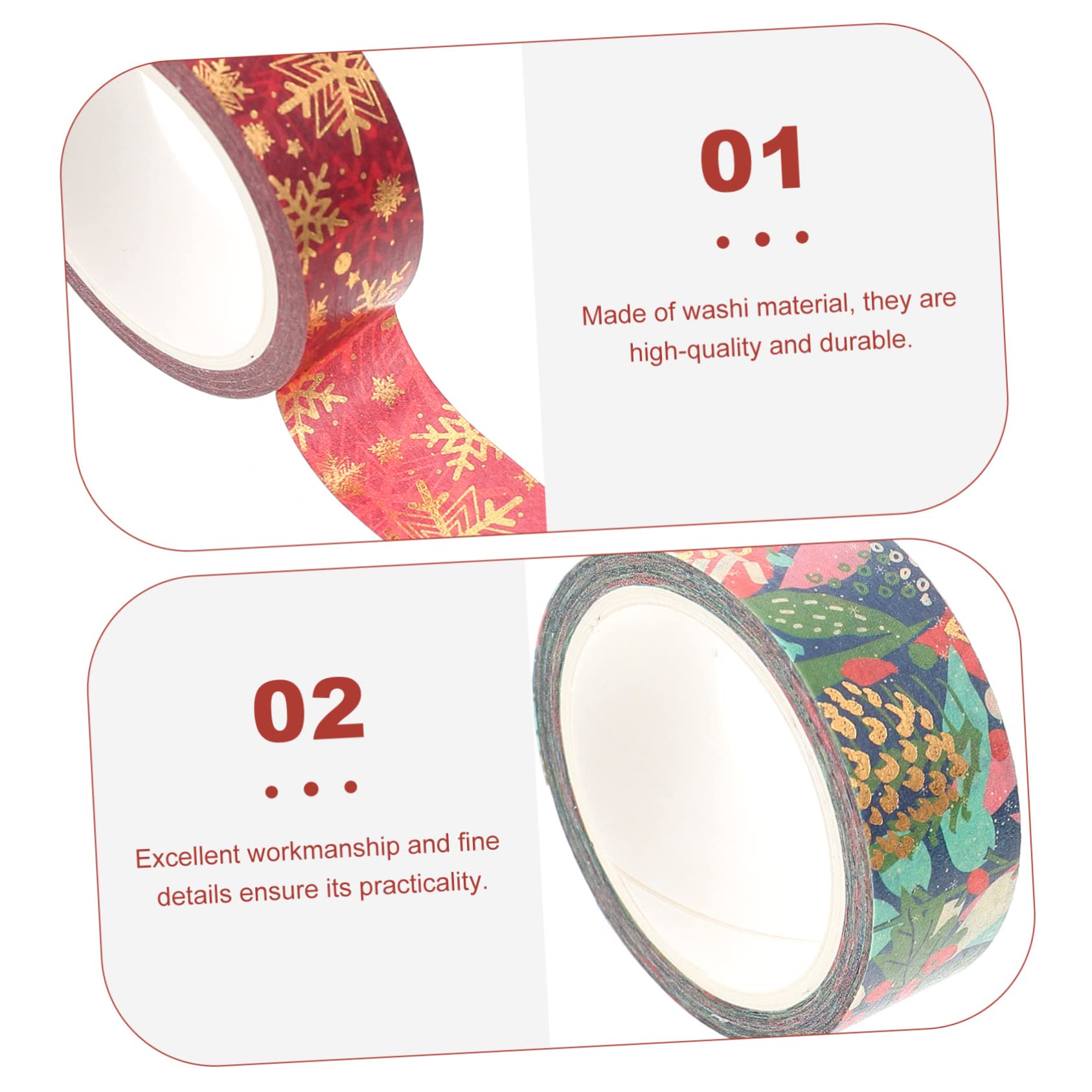 Tofficu 5 Juegos Cinta Washi Navideña Pegatinas Con Temas Navideños Cintas De Cuaderno Pegatinas as Christmas Stickers Cintas Para Envolver De Diario 21 Rollos*5