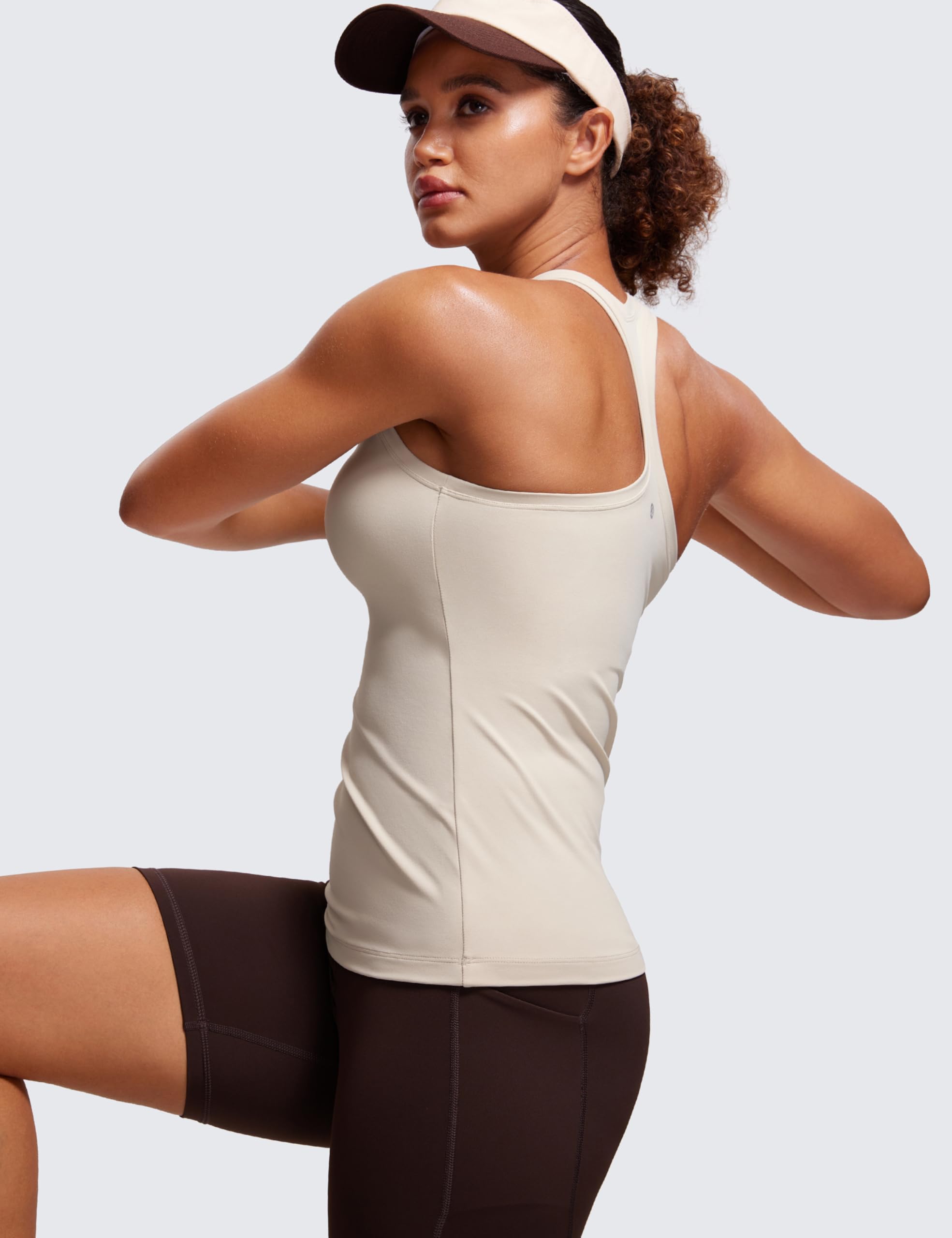CRZ YOGA Butterluxe Débardeurs D'entraînement pour Femme Dos Nageur Haut sans Manches Camisole Athletic Gym Shirt