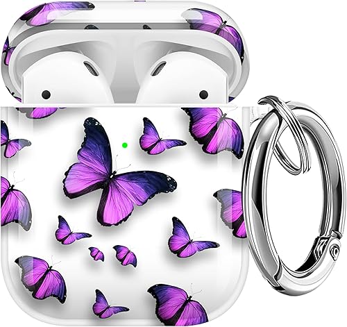 Miniatura 12 de Maxjoy Funda para AirPods, funda transparente para AirPods, bonita funda suave y transparente para AirPod de 2ª generación para mujeres, con clip