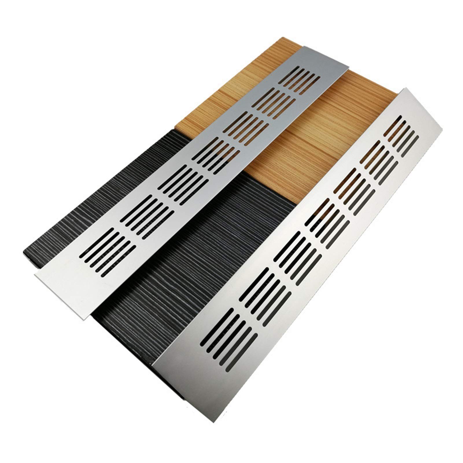 Kratka wentylacyjna ze stopu aluminium 15 cm 60 cm perforowane osłony wentylacyjne do szafy i szafki na buty trwałe dwuspadowy otwór wentylacyjny DIY akcesoria wydajne rozwiązanie przepływu powietrza