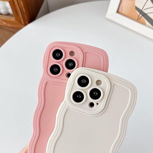 Miniatura 4 de Caseative Funda para iPhone 13 Pro, marco ondulado rizado de color sólido, suave, compatible con iPhone (verde, iPhone 13 Pro)