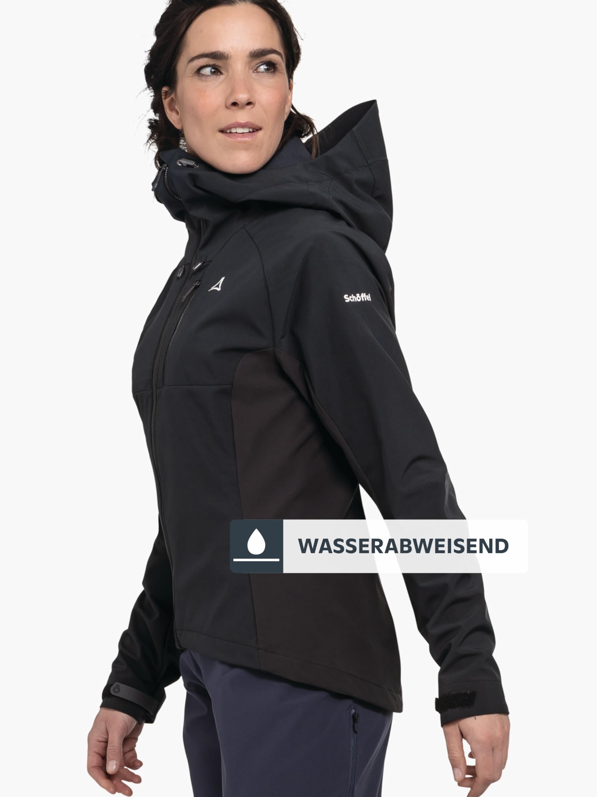 Schöffel Damen Hybrid Jk Style Salza WMS, Fahrradjacke mit helmtauglicher Kapuze, windabweisend, atmungsaktiv & wasserdicht, leichte Jacke mit 4-Wege Stretch