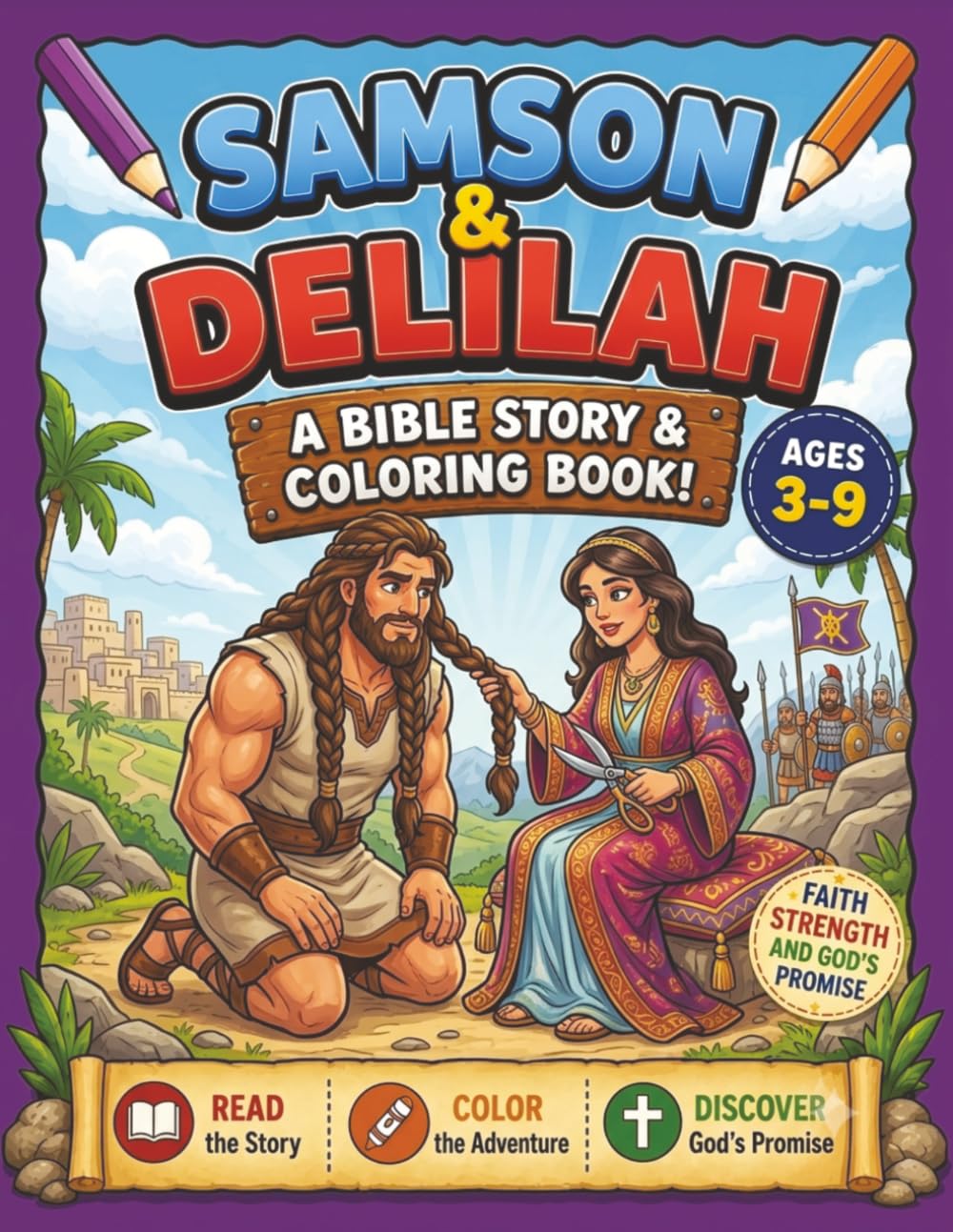Samson & Delilah: A Bible Story & Coloring Book!