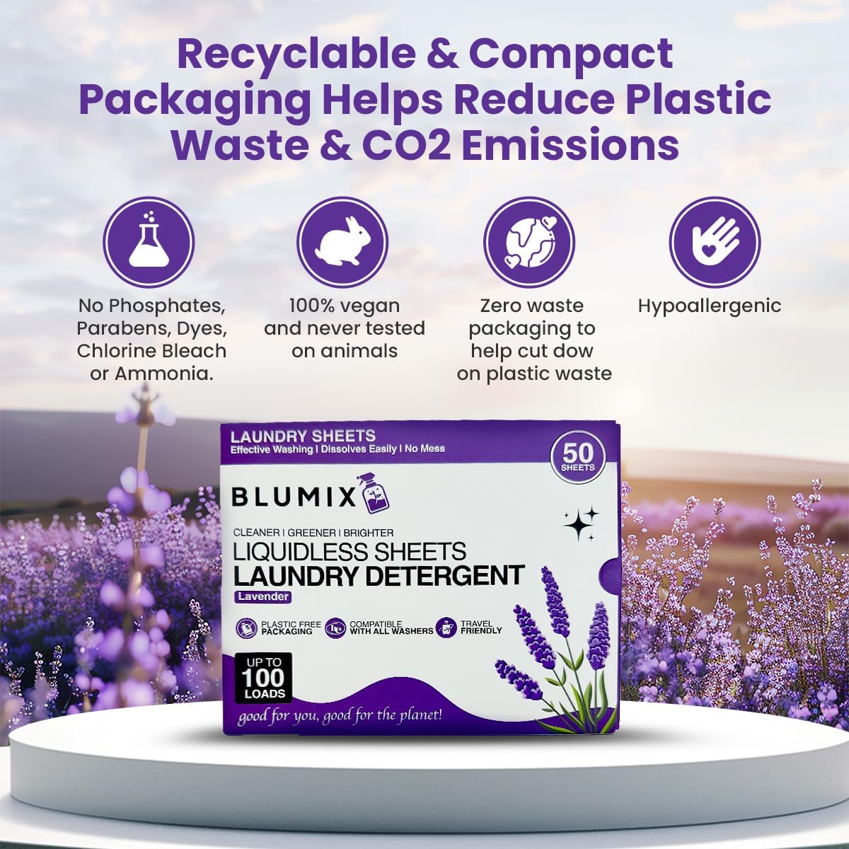 Laundry Detergent Sheets – 100 Loads | Lavender Scent | Eco-Friendly, Plastic-Free, Plant-Based Detergent for Sensitive Skin | Travel Friendly, Works in Cold Water & HE Machines - Image 3