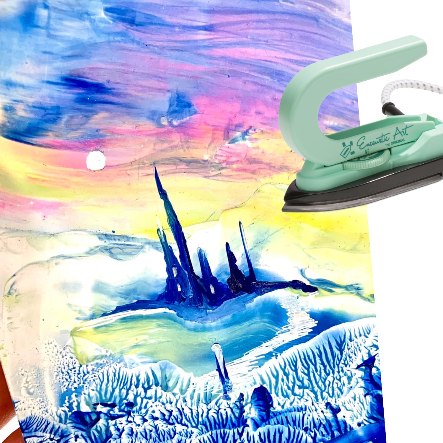 Encaustic Art The Original - Cartoncini da colorare, formato A3, 50 fogli, grande carta patinata per arte della cera, superficie da disegno bianca per pittura e pennino, alternativa alla tela, 300 g