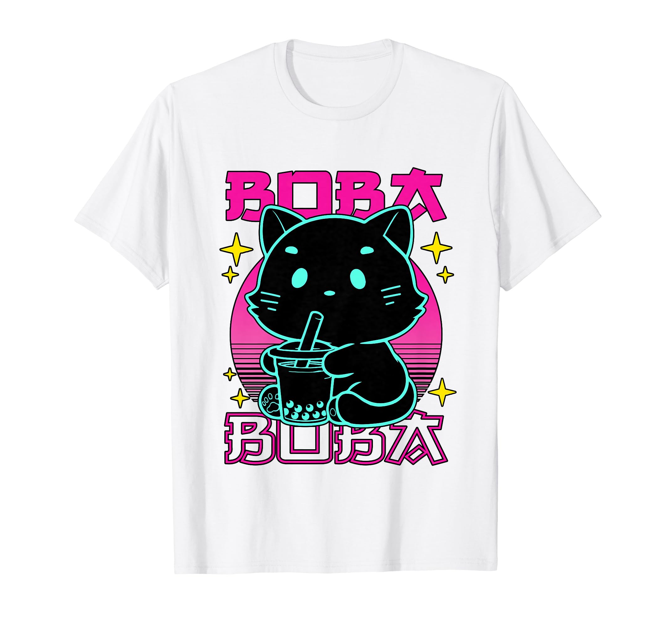Kawaii Cat Boba Japanese cute aesthetic Anime Girls Teens T-Shirt