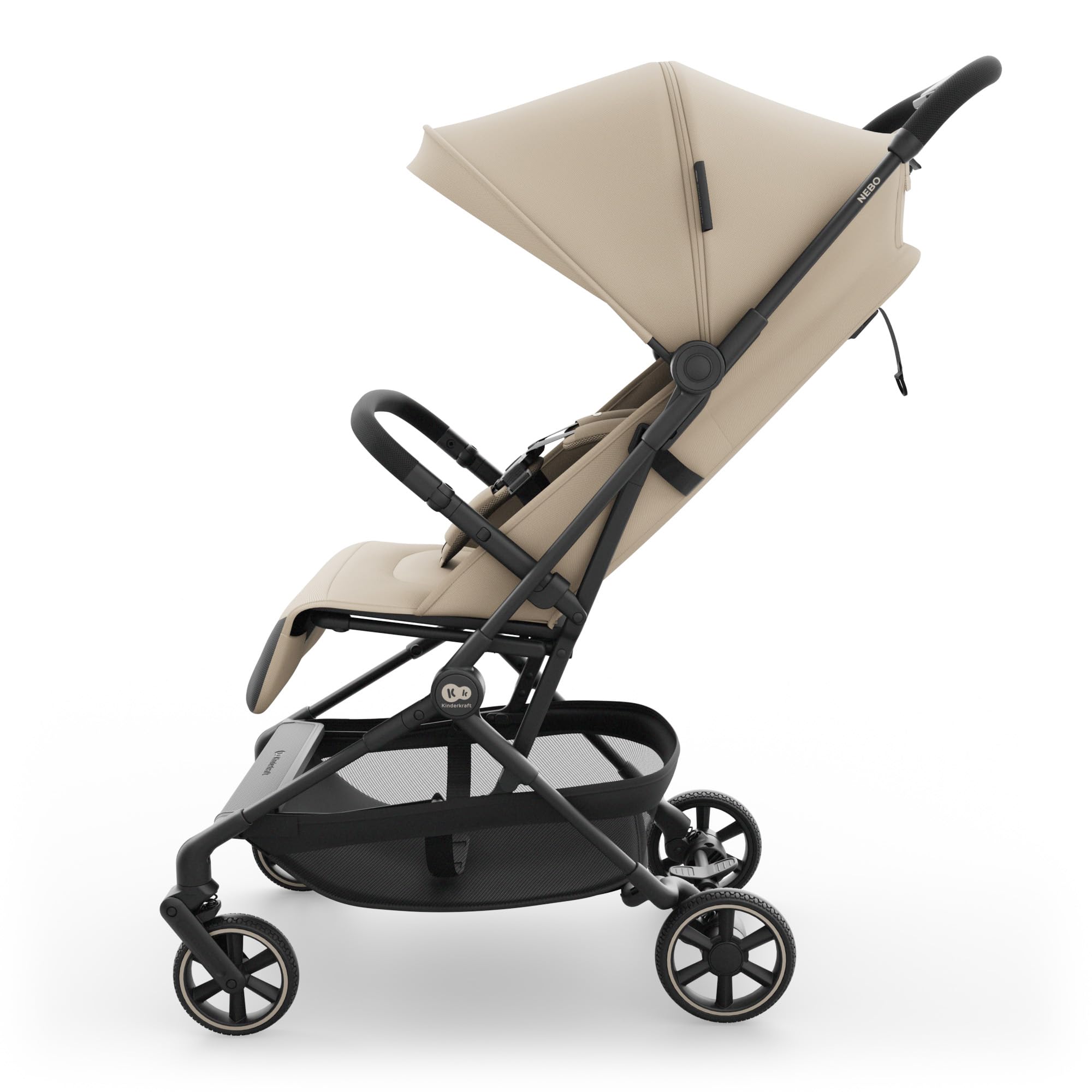 Kinderkraft NEBO poussette cabine ultralégère pliage une main 51×43×21 cm Beige