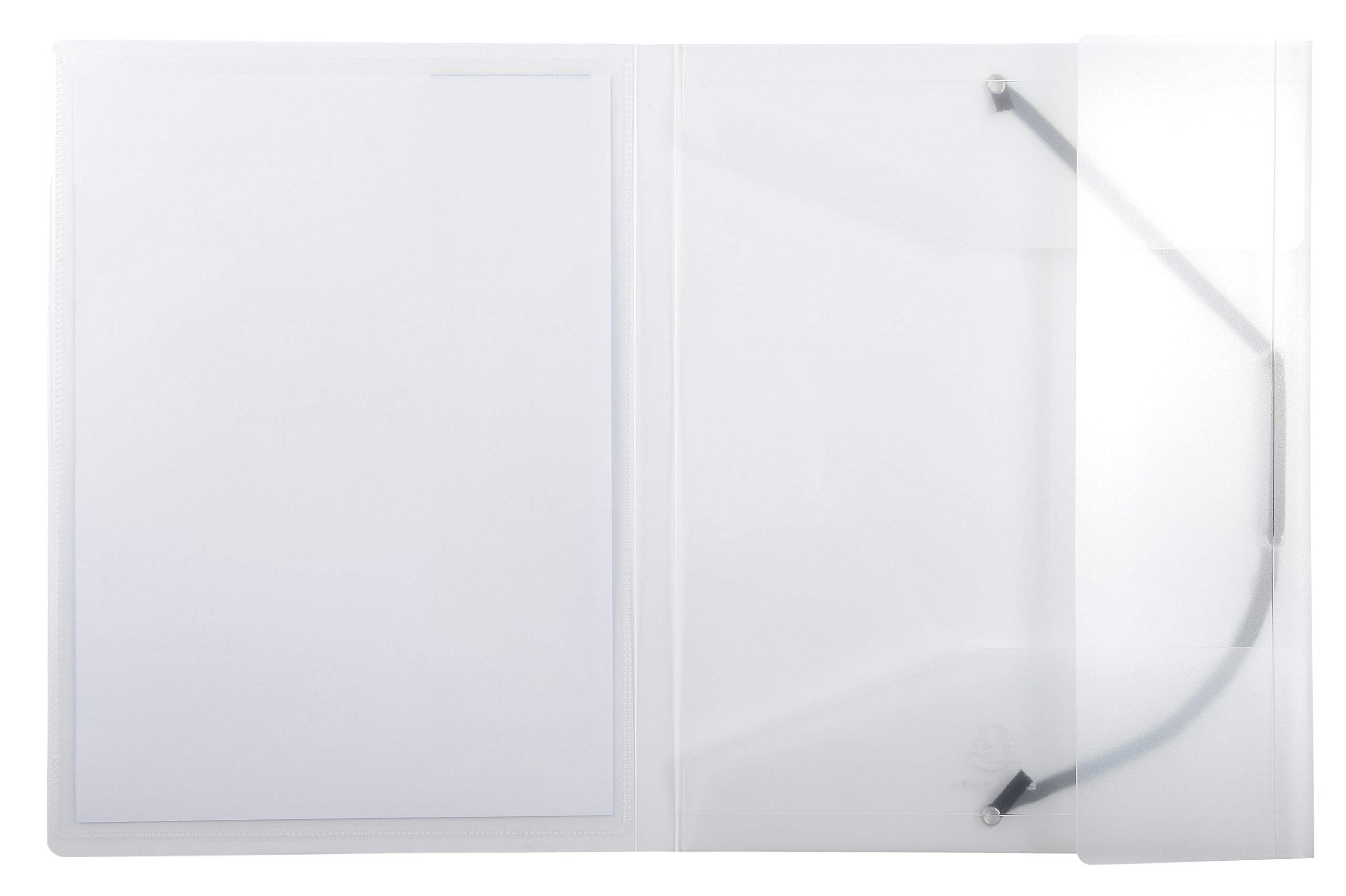 Exacompta - 55188E - Caja de 25 subcarpetas elásticas Kreacover - bolsillos con 3 solapas - en polipropileno translúcido - dimensiones 24 x 32 cm para documentos formato A4 - incoloro