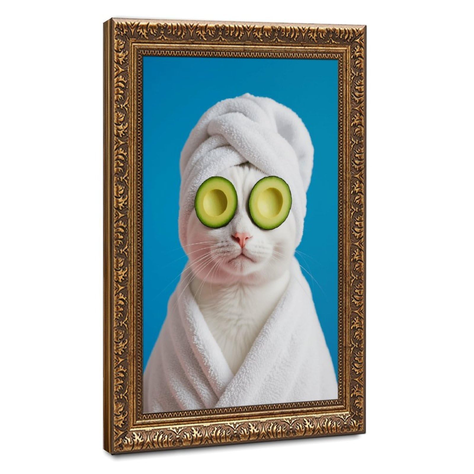 Affiche chat cadeau rétro idéal avec son cadre doré - 8