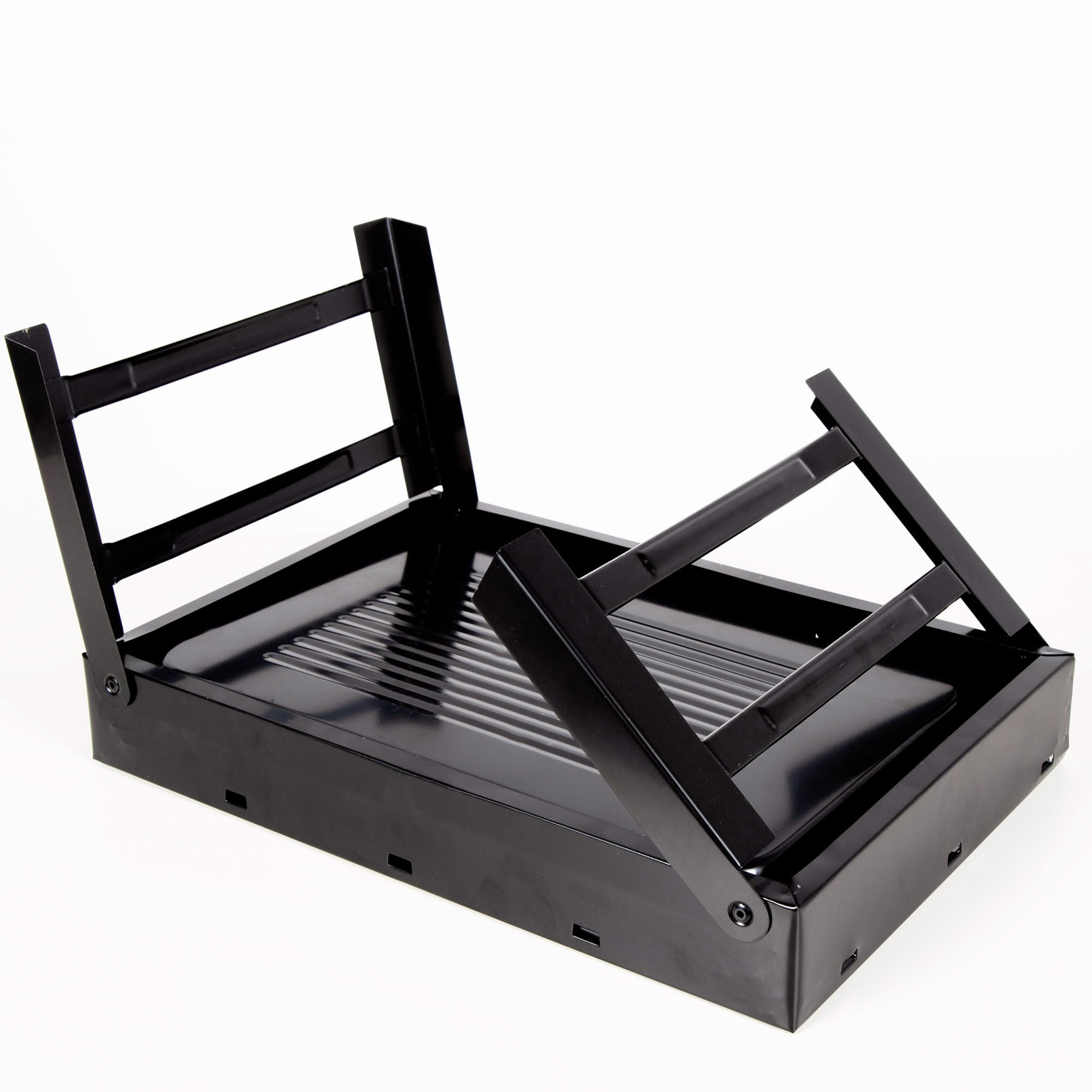 AKTIVE 63032, przenośny grill na węgiel drzewny, czarny, prostokątny, składany, wymiary 43 x 29 x 22 cm, z uchwytem, łatwy do przenoszenia, grill kempingowy, taras, balkon