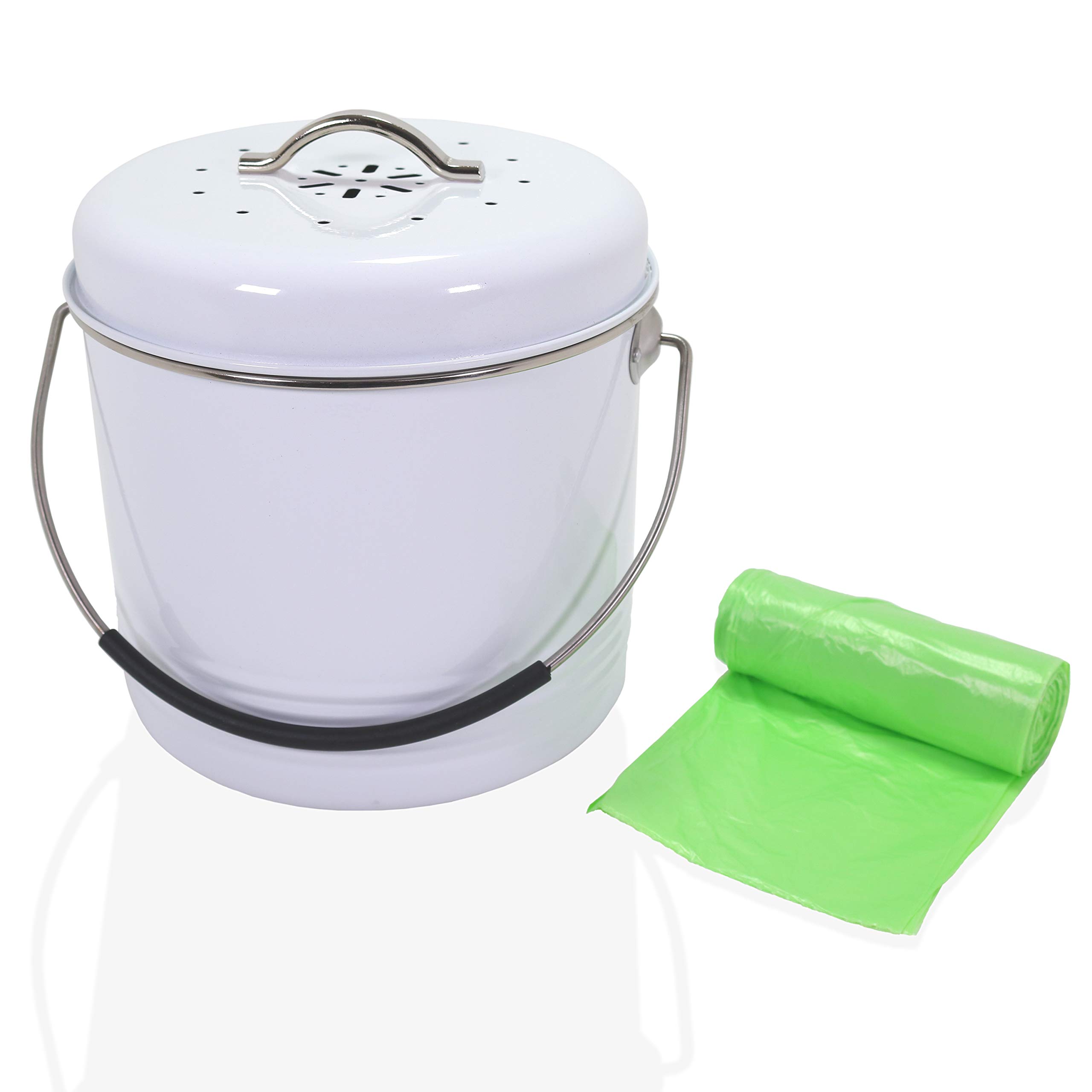 Buy Yangtastic® 4.5L Metal Kitchen Compost Caddy Countertop Bin Bucket