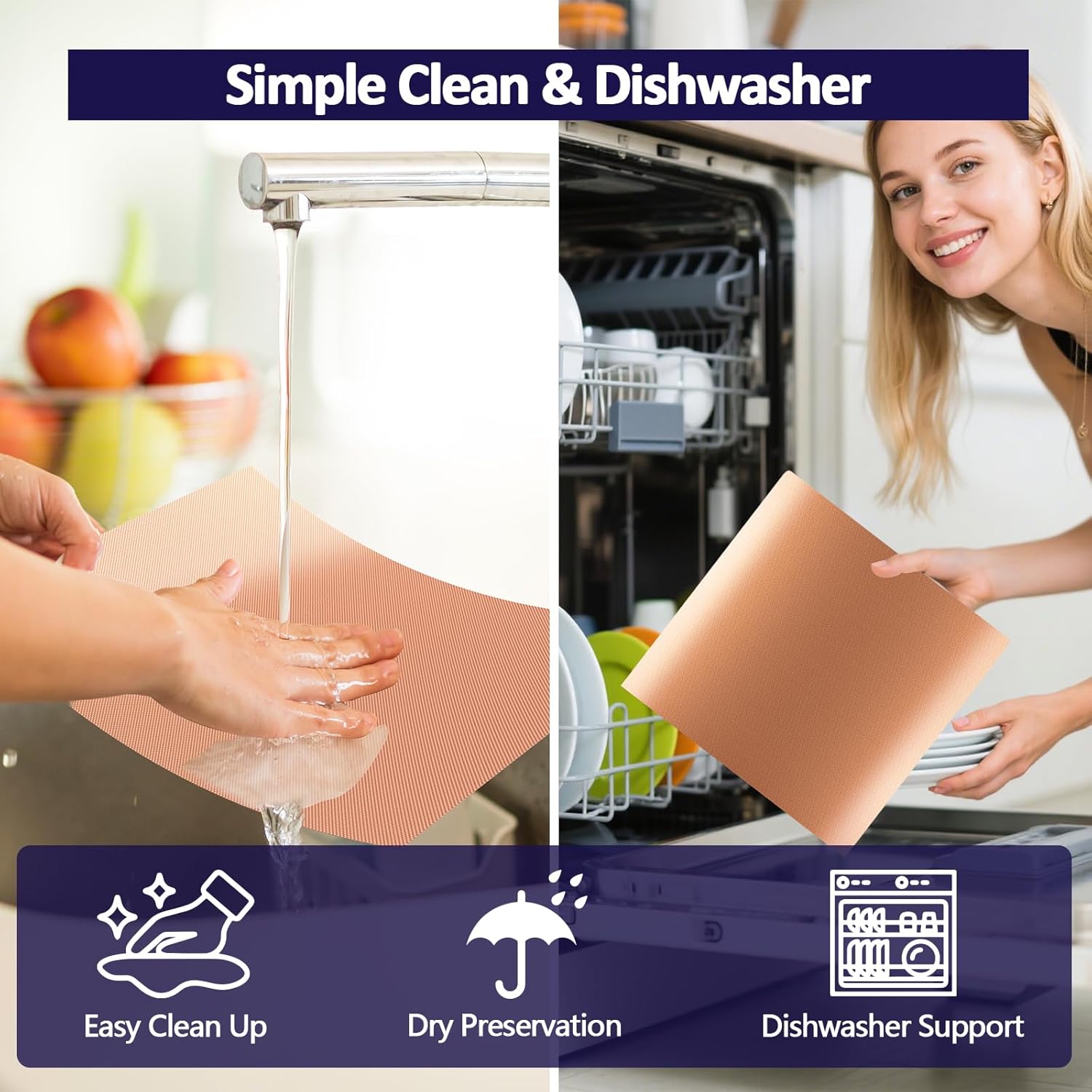 UBeesize 13x90 Inch Copper Grill Mats Roll for Outdoor Grill- Heavy Duty Non-Stick BBQ Grilling Mat & Oven Liner, Reusable, Easy to Clean - Cut to Custom Fit Oven, Gas, Charcoal, and Electric BBQ - Image 5