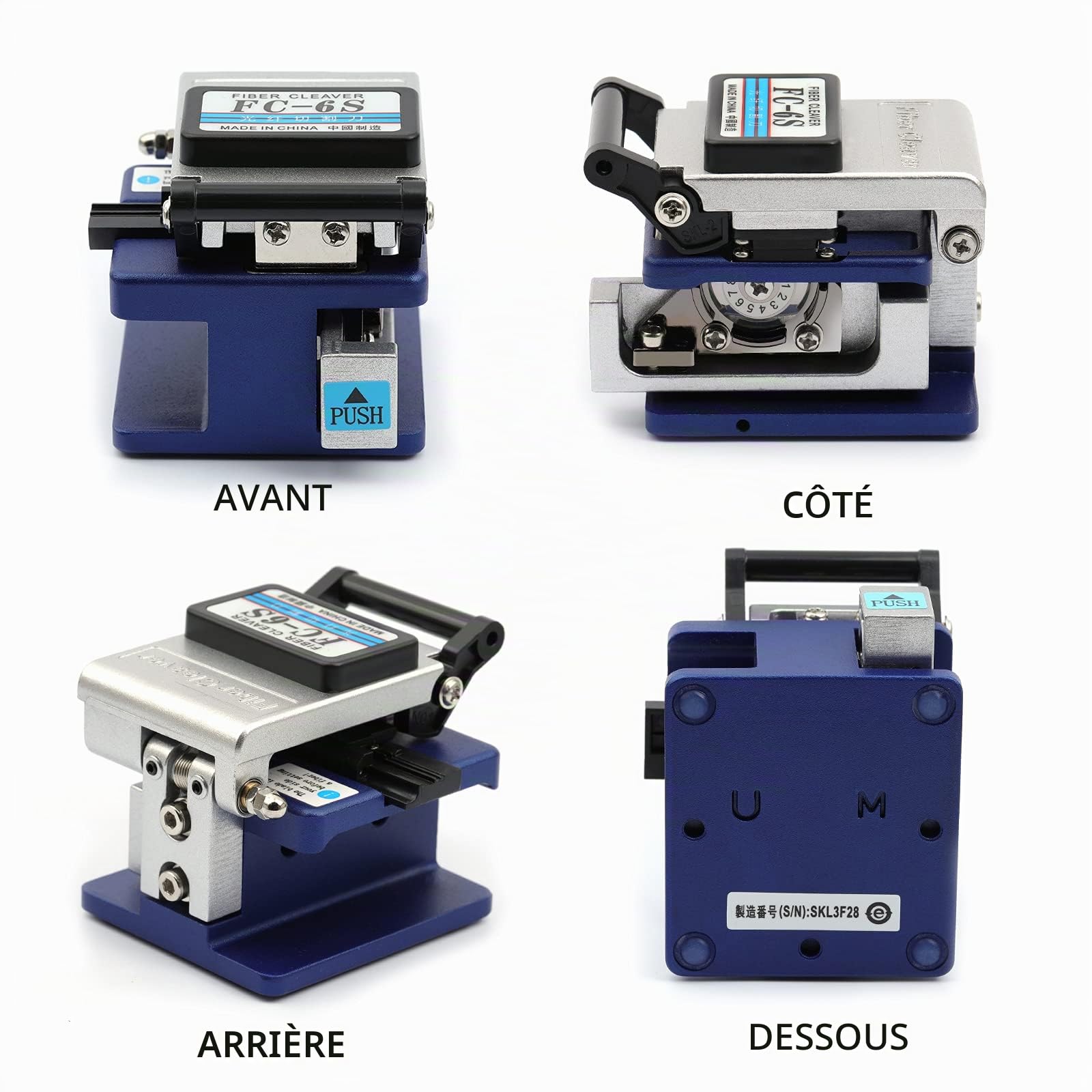 Cliveuse fibre optique FC-6S pour Sumitomo – avec 36000 coupes et revêtement, diamètre : 250 um – 900 um, lames 12 positions, matériel fibre utilisé en FTTH.