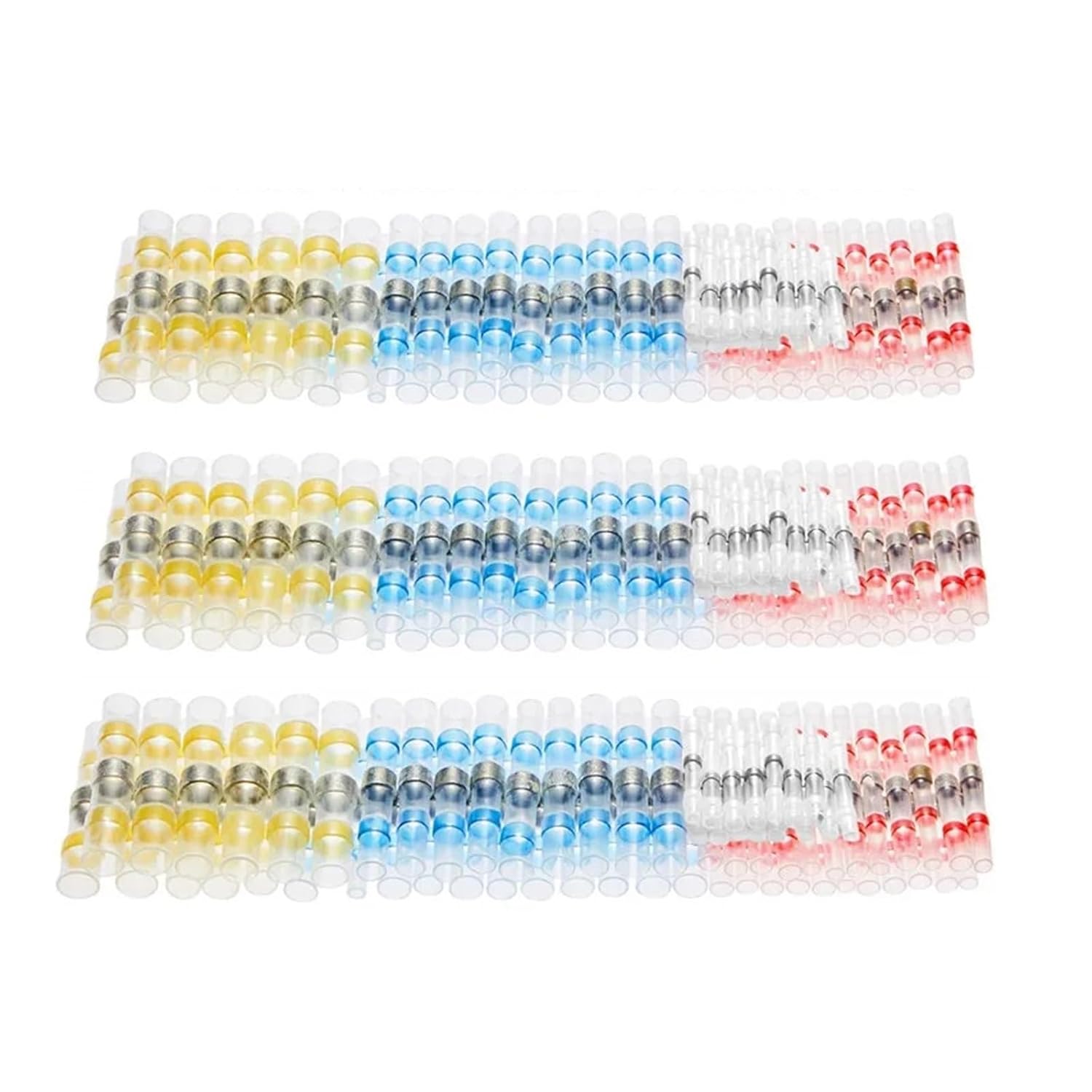 165PCS Heat Shrink Wire Connectors Seal Solder Sleeves Insulated Butt Electrical Cable Terminals Connector Kit VUQLDHAYZ