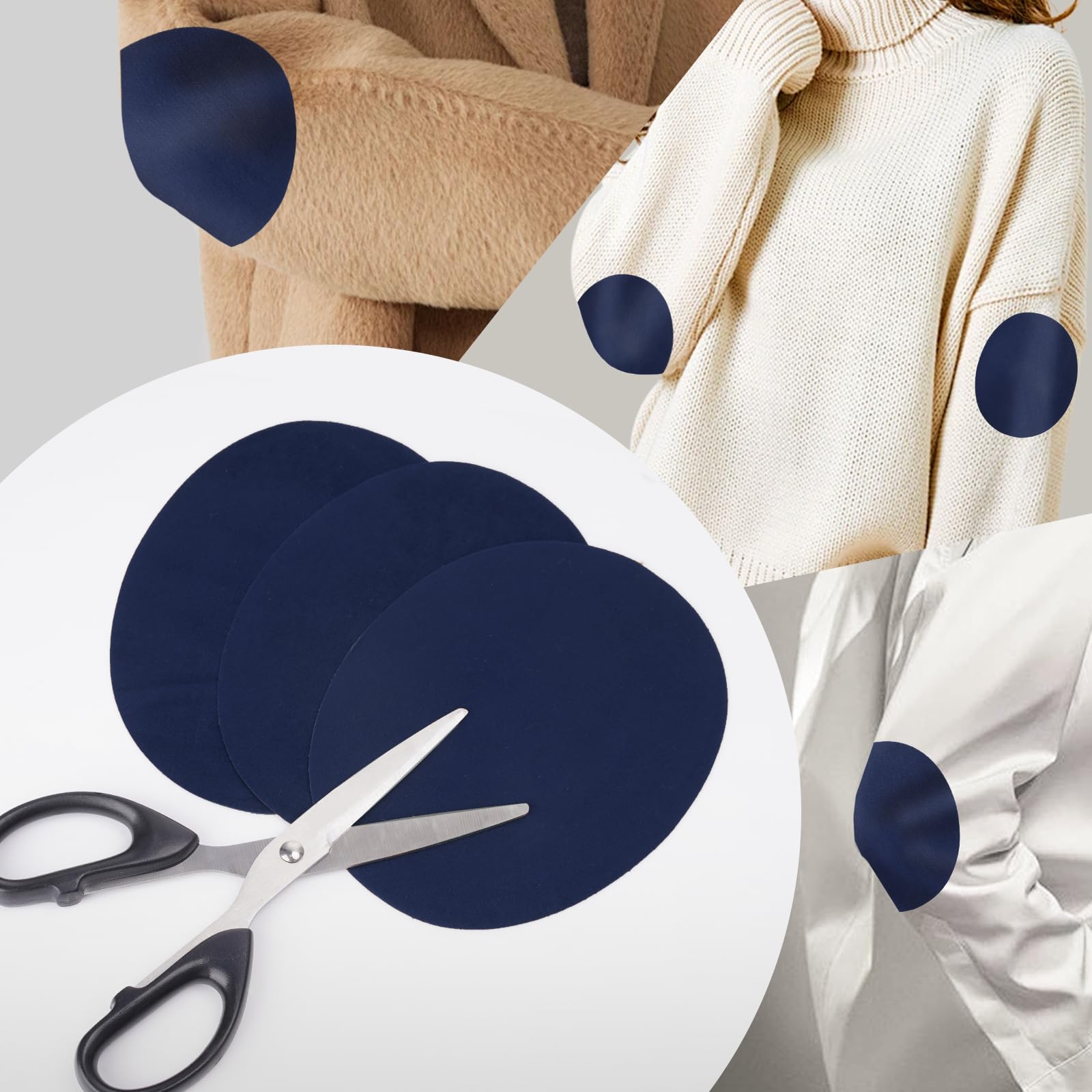 10 parches de codo, parches de tela de gamuza azul marino para planchar para ropa, jeans, chaquetas, suéteres, camisas, parches de pantalones para agujeros, parches de reparación de tela para hombres,