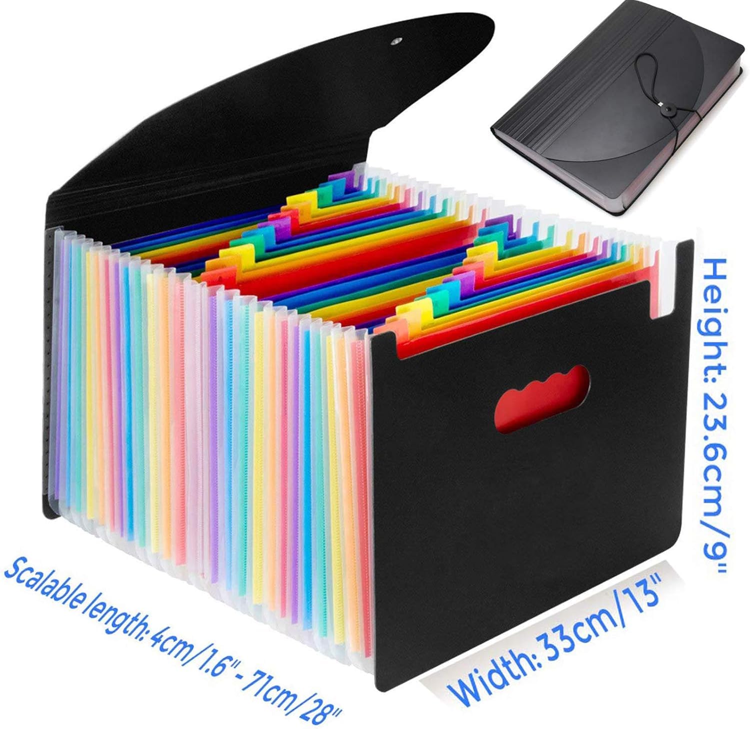 File Organiser, A4 Document Organiser 25 Pockets, Twill Expanding Accordion Filing Folders, File Storage Box - Image 4