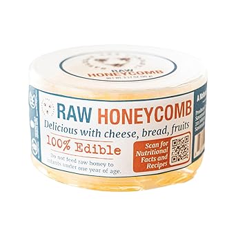 Savannah Bee Company Raw Honeycomb 3.17 oz Mini Honeycomb for Picnics, Cheese Boards & OntheGo Snacking