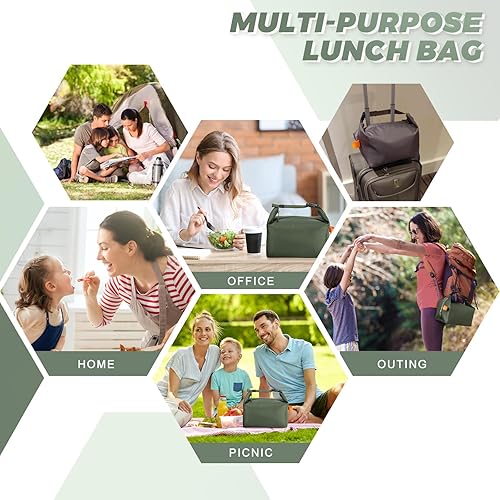 Miniatura 6 de Bolsa de almuerzo para mujeres y hombres, lonchera fresca, pequeña bolsa a prueba de fugas, contenedores de almuerzo de alta capacidad,