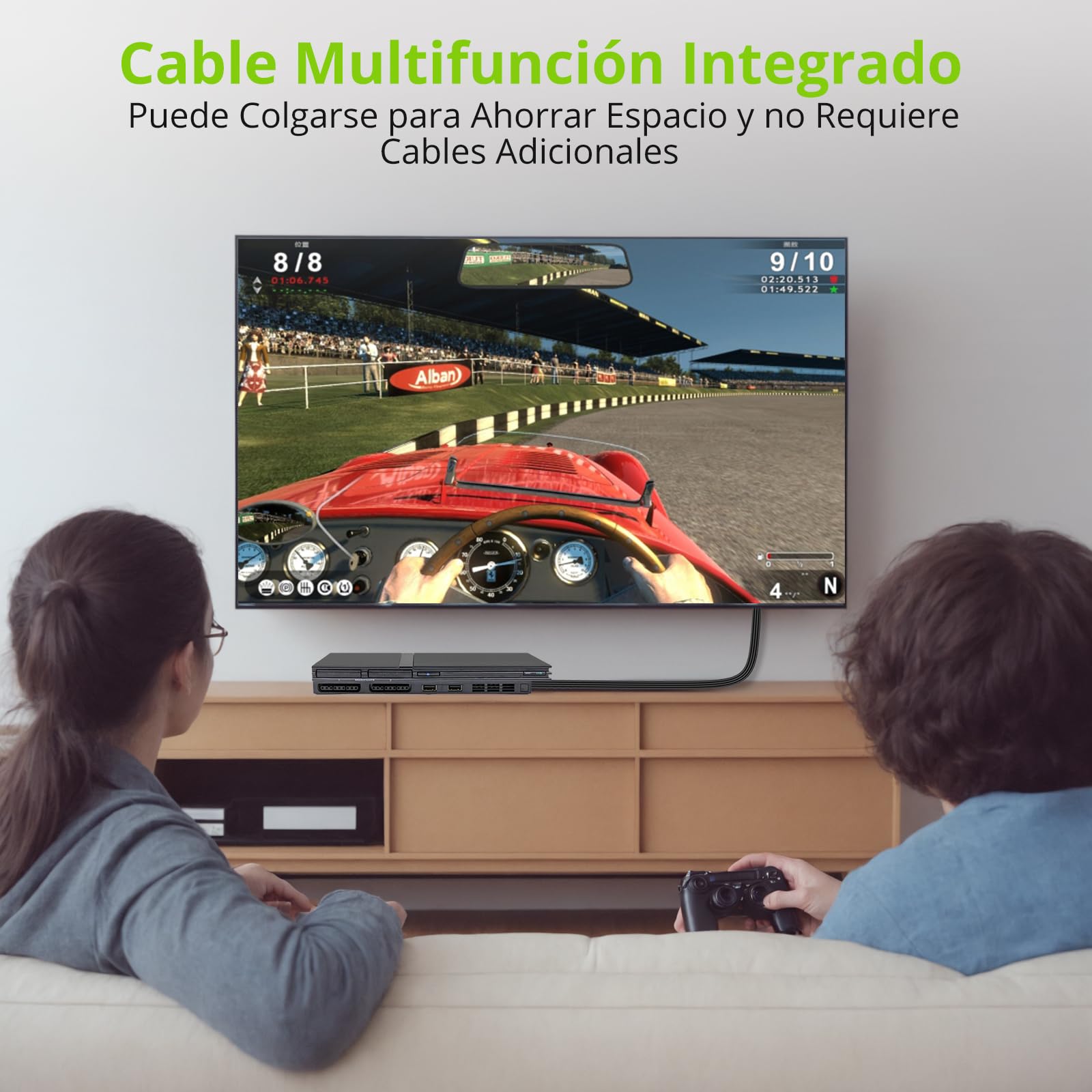 LiNKFOR Convertidor PS2 a HDMI 1080P 60hz,Adaptador HDMI Plug and Play con Conversión 16:9/4:3 para PS1/PS2