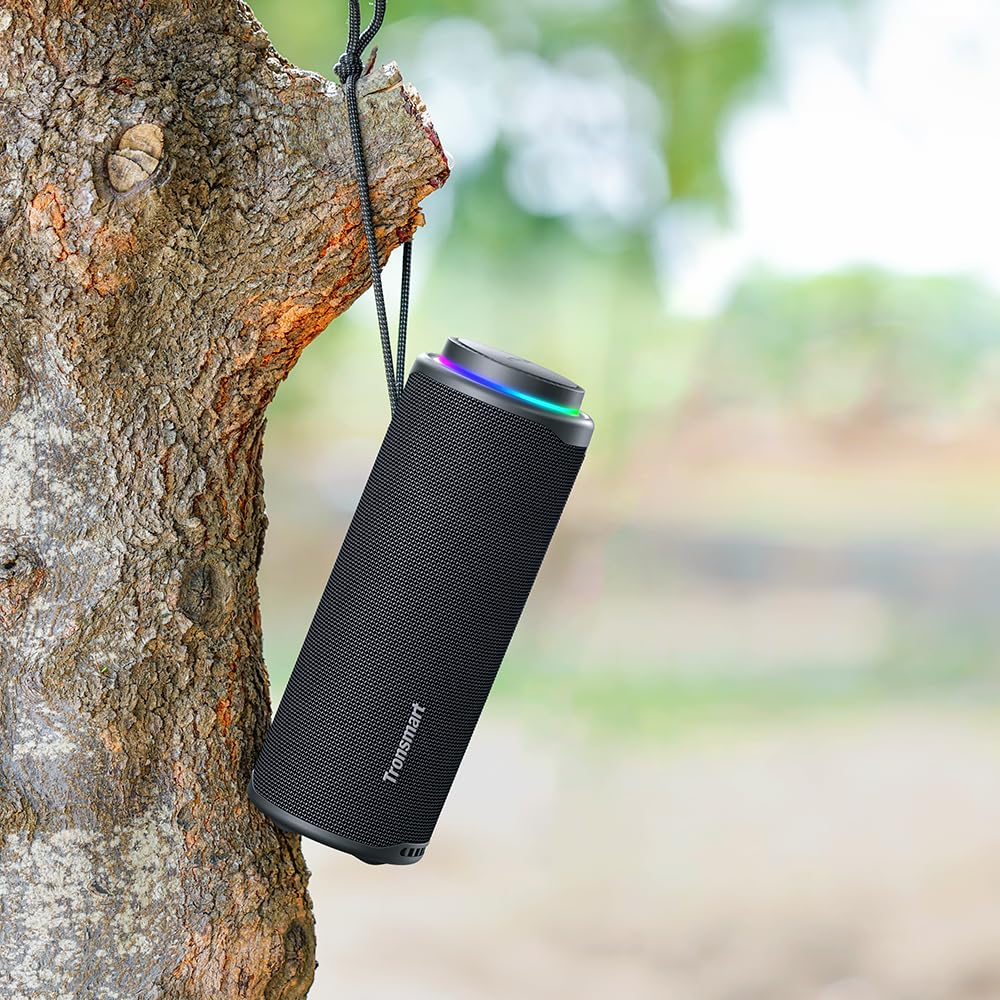 Tronsmart T8 Cassa Bluetooth Portatile da 40W, Luci LED, Protezione dall'acqua IPX7, Bassi Potenti con Suono Stereo Hi-Fi, Altoparlante Wireless con EQ per Campeggio, Ciclismo, Interni e Esterni