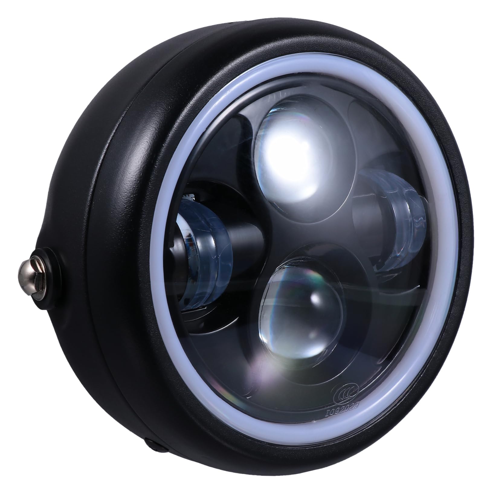 Faro Anteriore LED Retrò per Moto 35w 12v in Acciaio Inossidabile e Vetro, Luce Guida Notturna Sicura per Condizioni Meteo Avverse e Nebbia