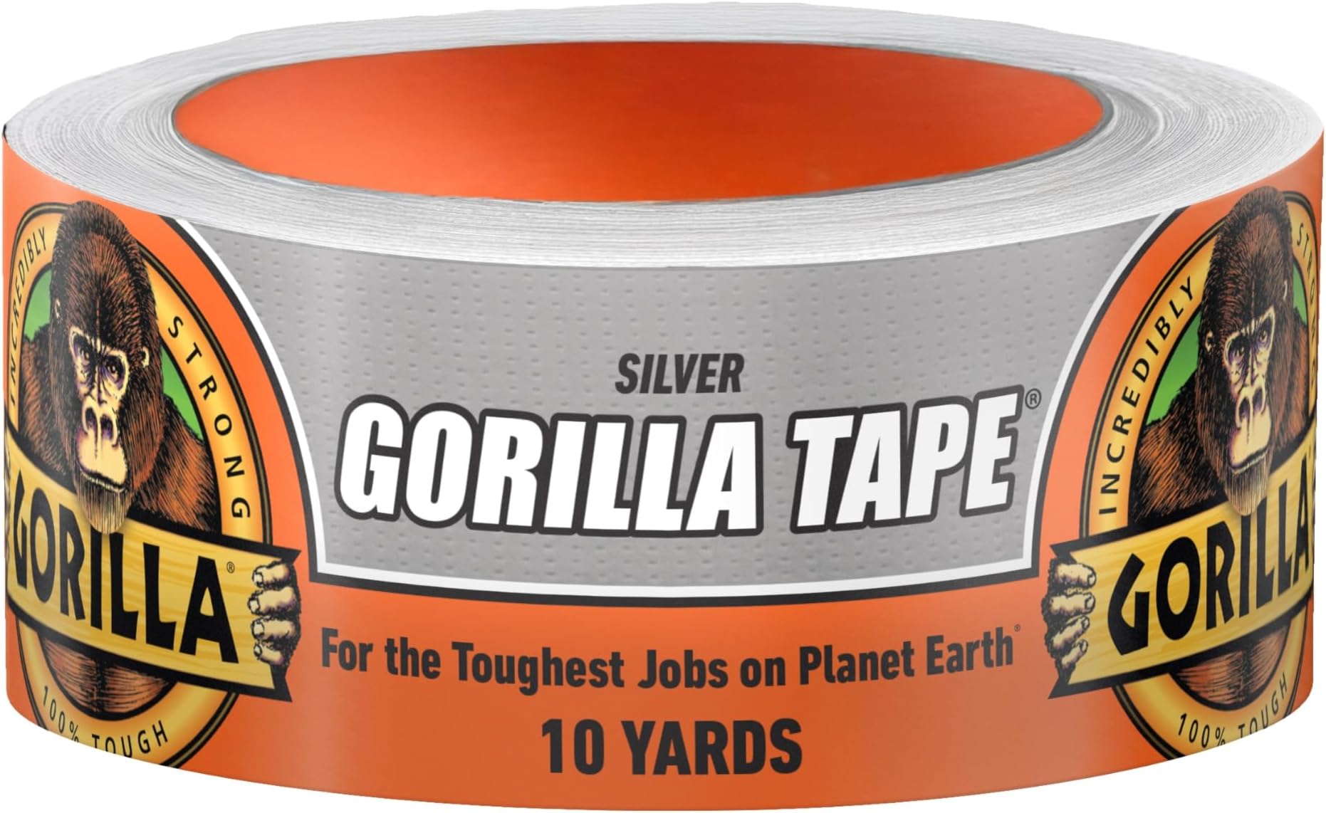 Gorilla Tape, 1.88 in x 10 yd, Silver (Pack of 1) - Duct, Utility, Triple Layer Strength, Indoor & Outdoor, Weather Resistant Shell
