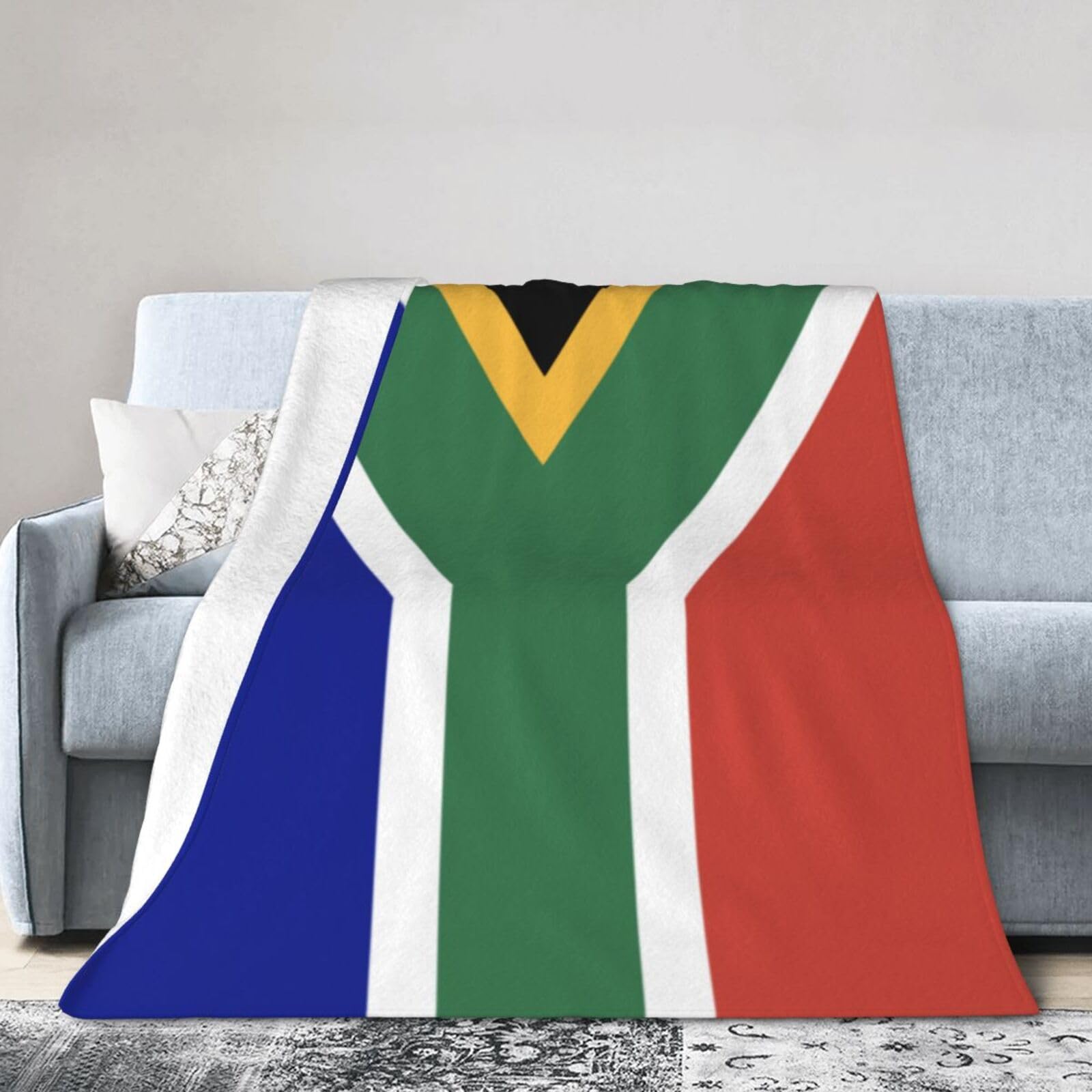LZNJZ 150cm x 125cm Lightweight & Soft Warm Blankets, South African flag Blanket for Sofa, Bed, Air-Conditioned Room, Travel, Camping