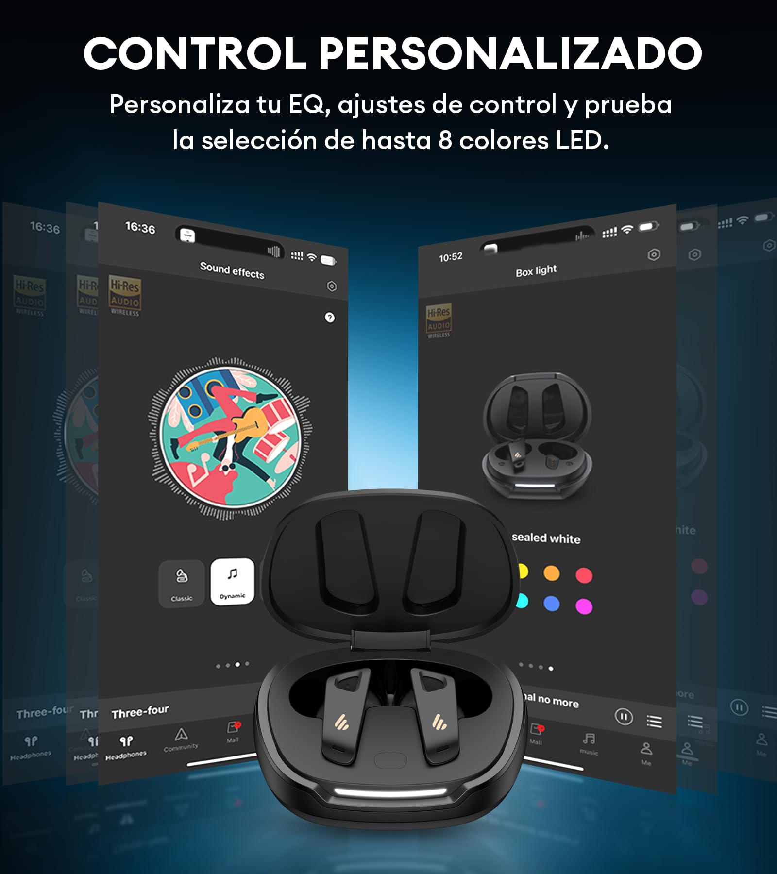 Edifier NeoBuds Pro 2 Auriculares Cancelación Ruido Activa, Audio Espacial, Sonido Alta Resolución, LDAC, LHDC, AAC, 8 Micrófonos Llamadas Claras, Bluetooth 5.3, Carga Rápida, Negro