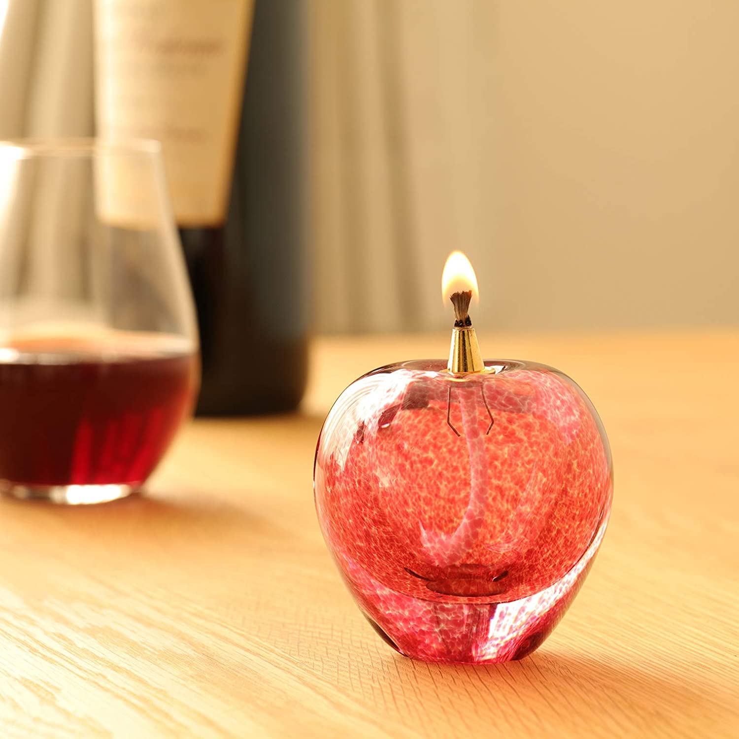 アルコールランプ りんご 津軽びいどろオイルランプ津軽赤りんご&フレグランス | 青森県青森市
