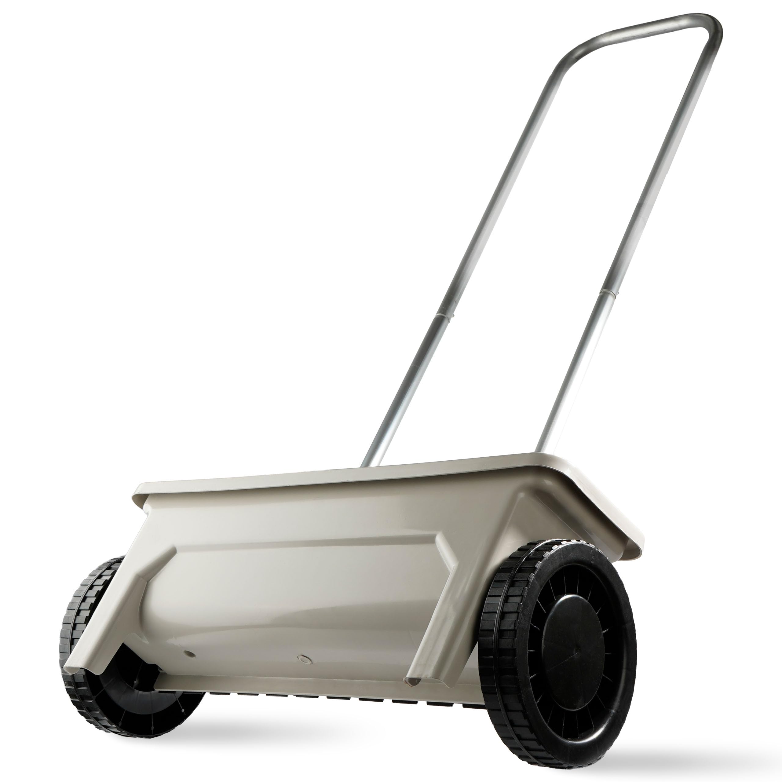 Garden Rasen Sämaschine auf Rädern, Düngewagen streuwagen rasen, Saatgut, Sand, Salz 12L, Streukontrolle, Universal Handstreuer bis zu 5kg Belastungt