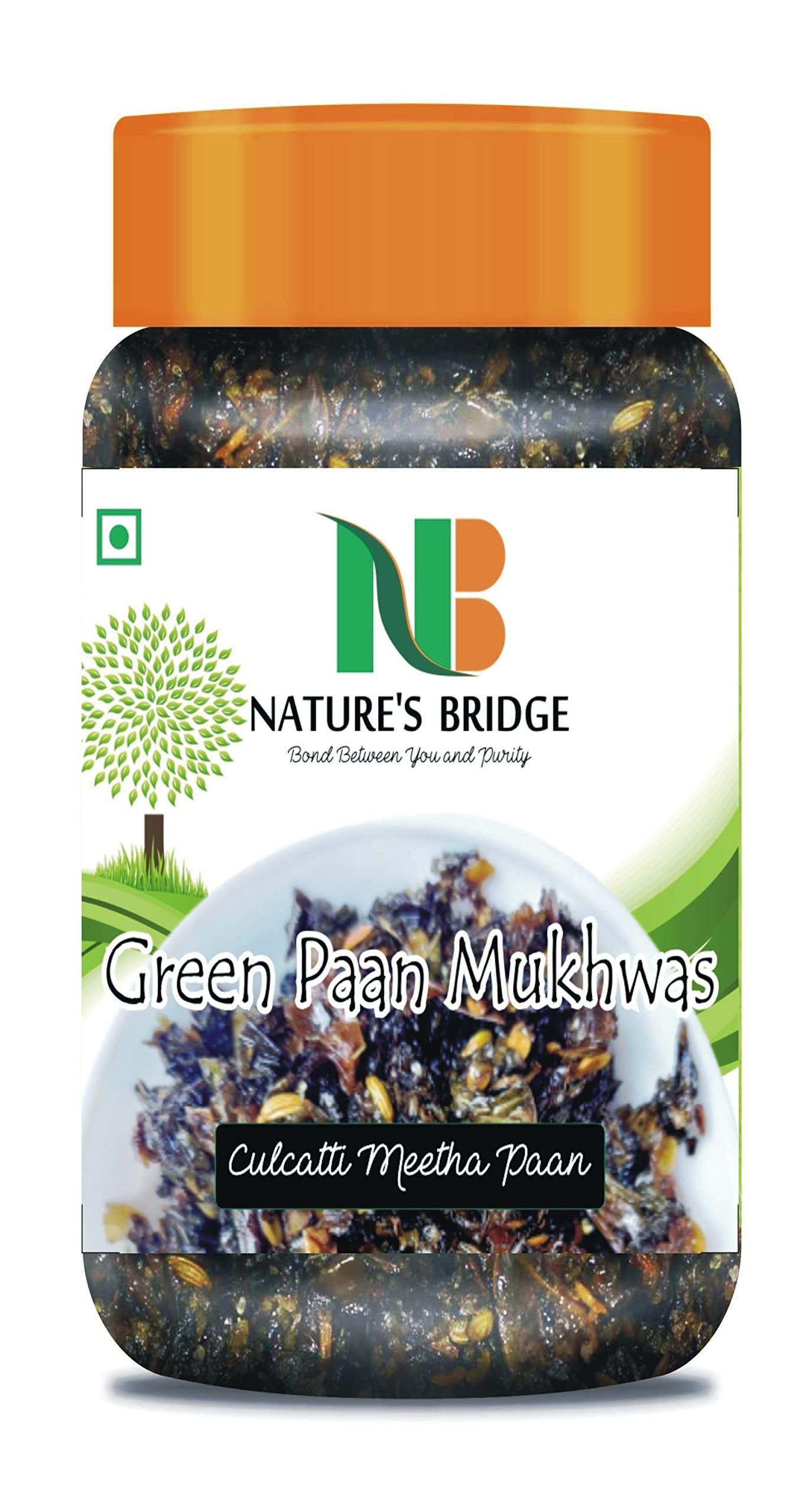 Nature's Bridge Green Paan Mukhwas Jar Pack (300 Gm) Culcatta Meetha Paan Sweet Paan Mukhwas Pan Without supari