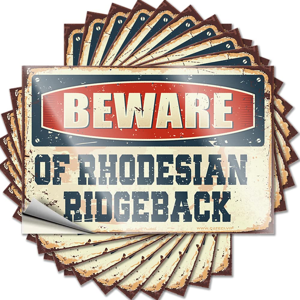 Quote Home Decor for Men Easy Apply | Beware of Rhodesian Ridgeback Scented Waterproof Peel and Stick(12X18CM)