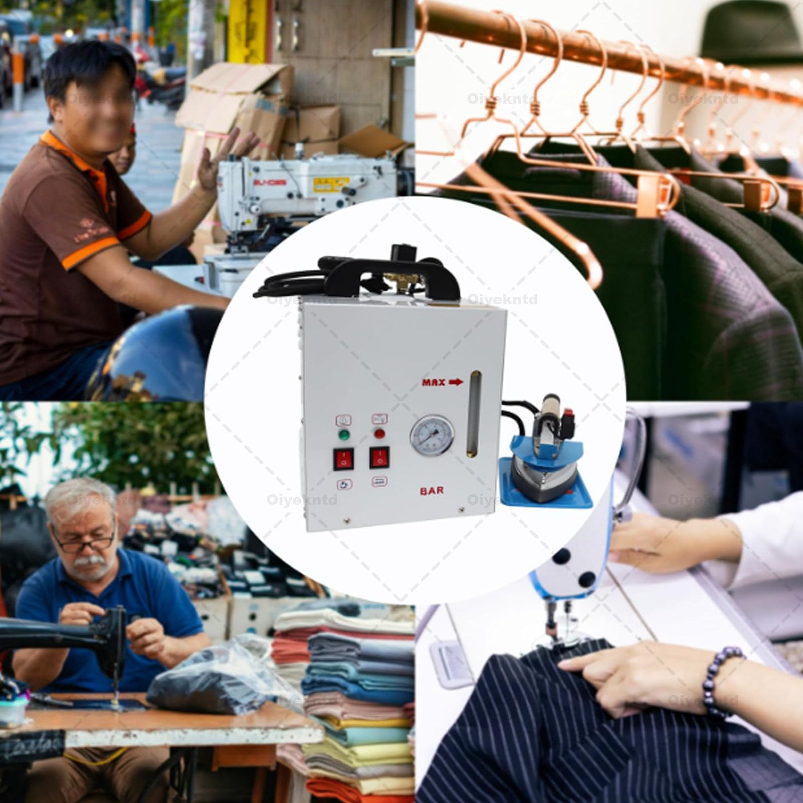 Przemysłowa stacja parowa o mocy 1600 W, bojler 4 l, głowica żelazka 900 W, profesjonalne komercyjne elektryczne żelazko parowe do sklepów odzieżowych, pralni i fabryk