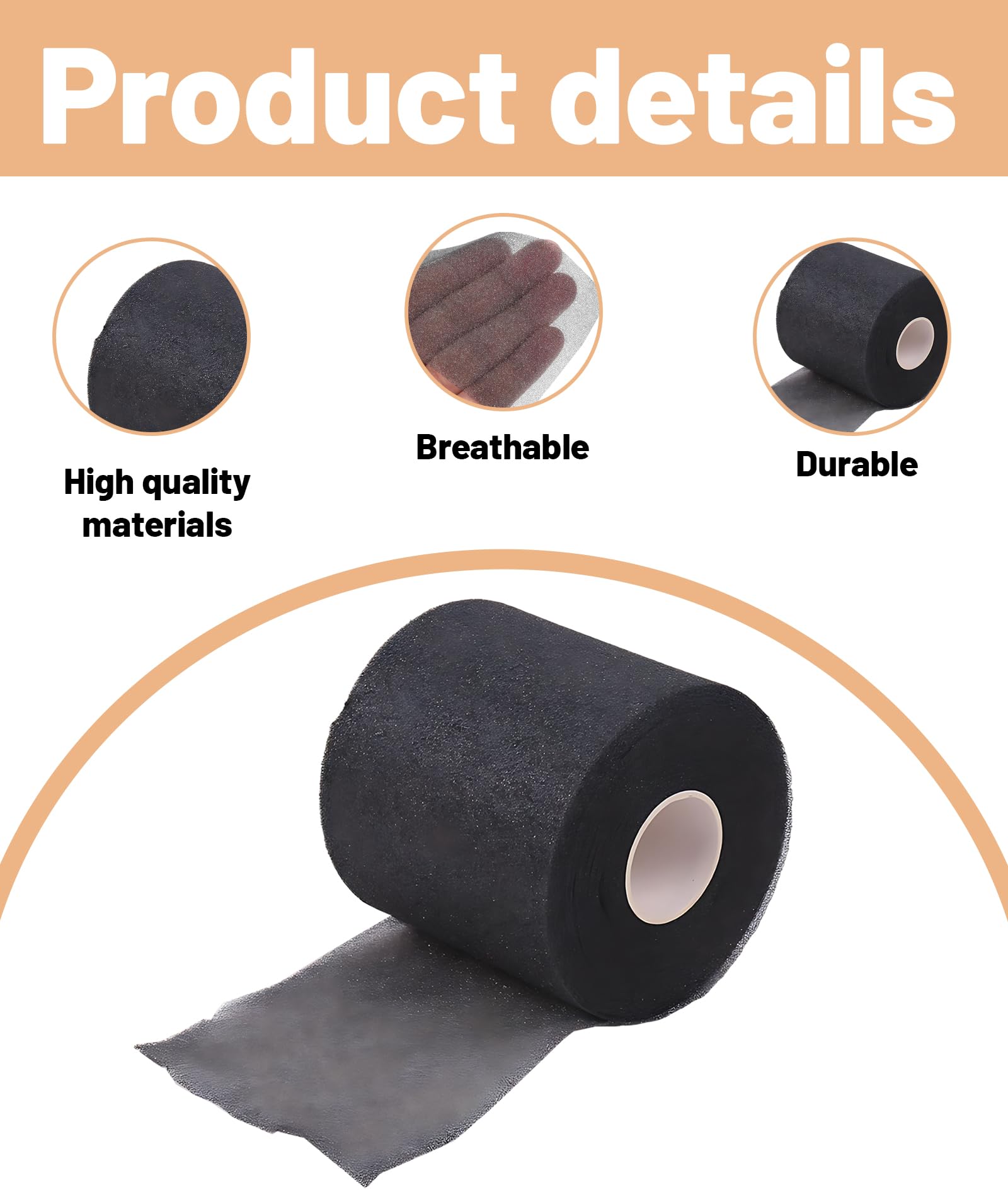 GODSDWARES Badminton Grip Tape, Cushion Wrap For Badminton Grip, Badminton Grip Roll Pre-Wrap Sports Tape 10 m × 70 mm Black 4