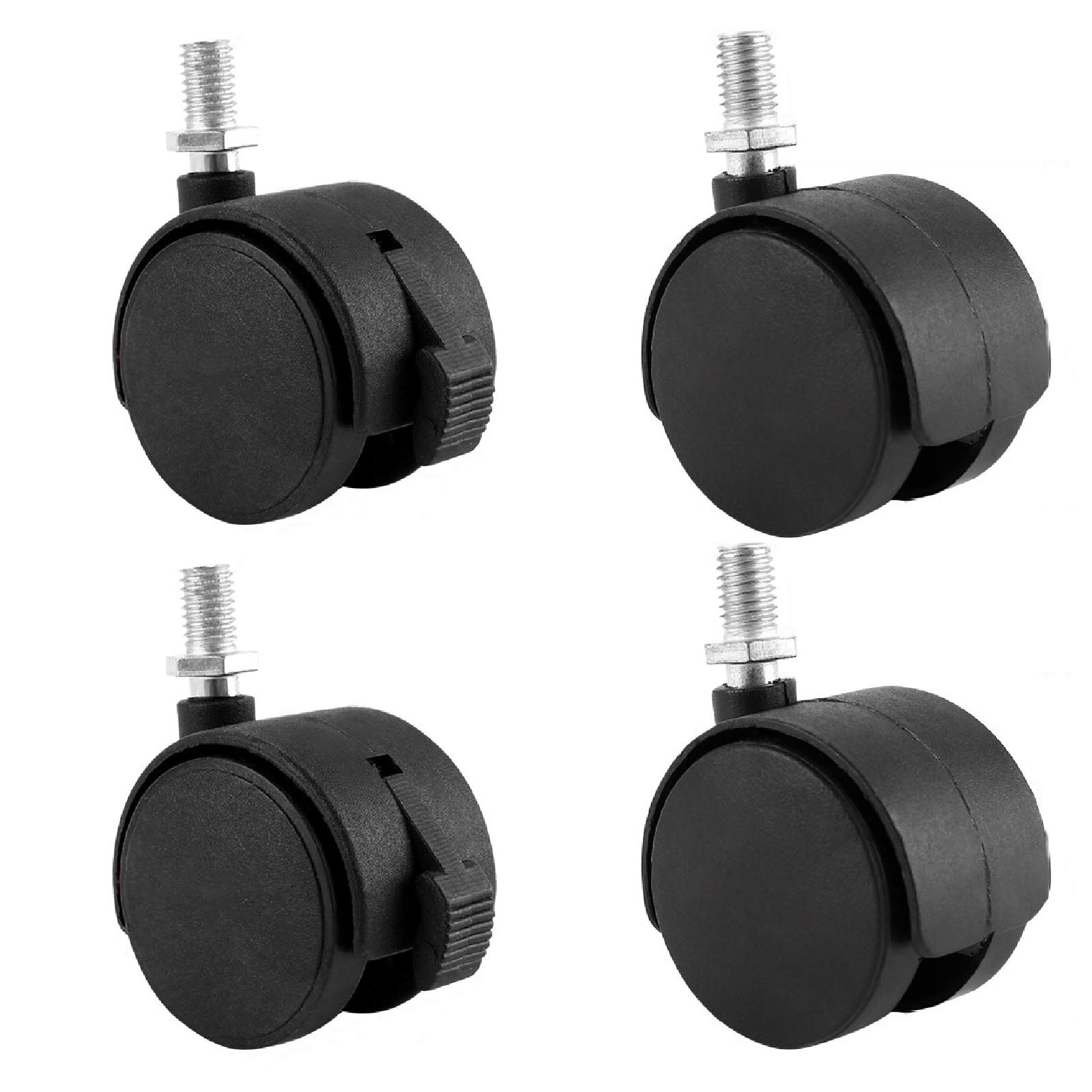 Roulettes pivotantes anti-bruit M8 1,5 pouce pour mobilier