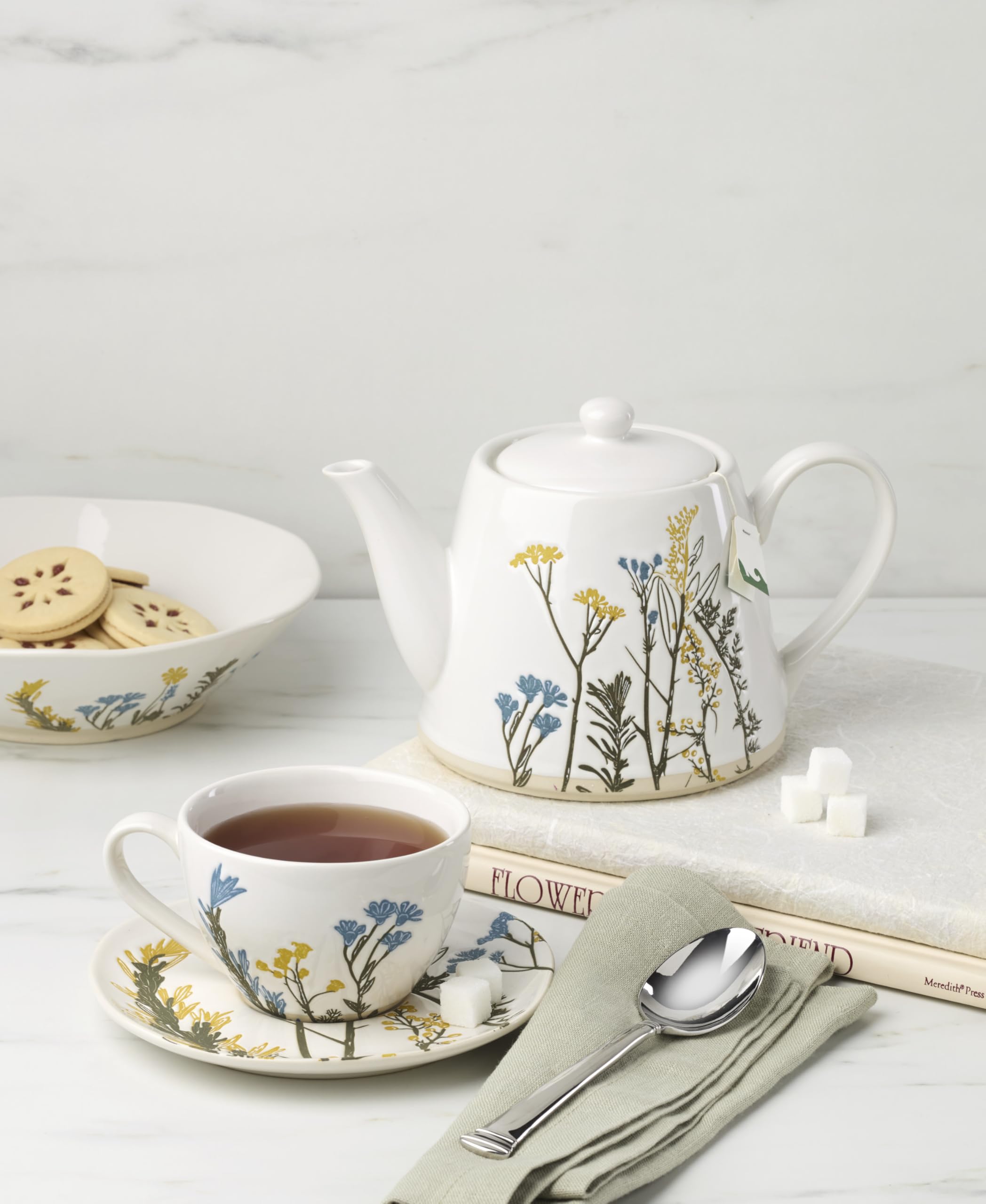 Amazon.com: Lenox 898386 Wildflowers Tea Cup & Saucer, Set Of 4