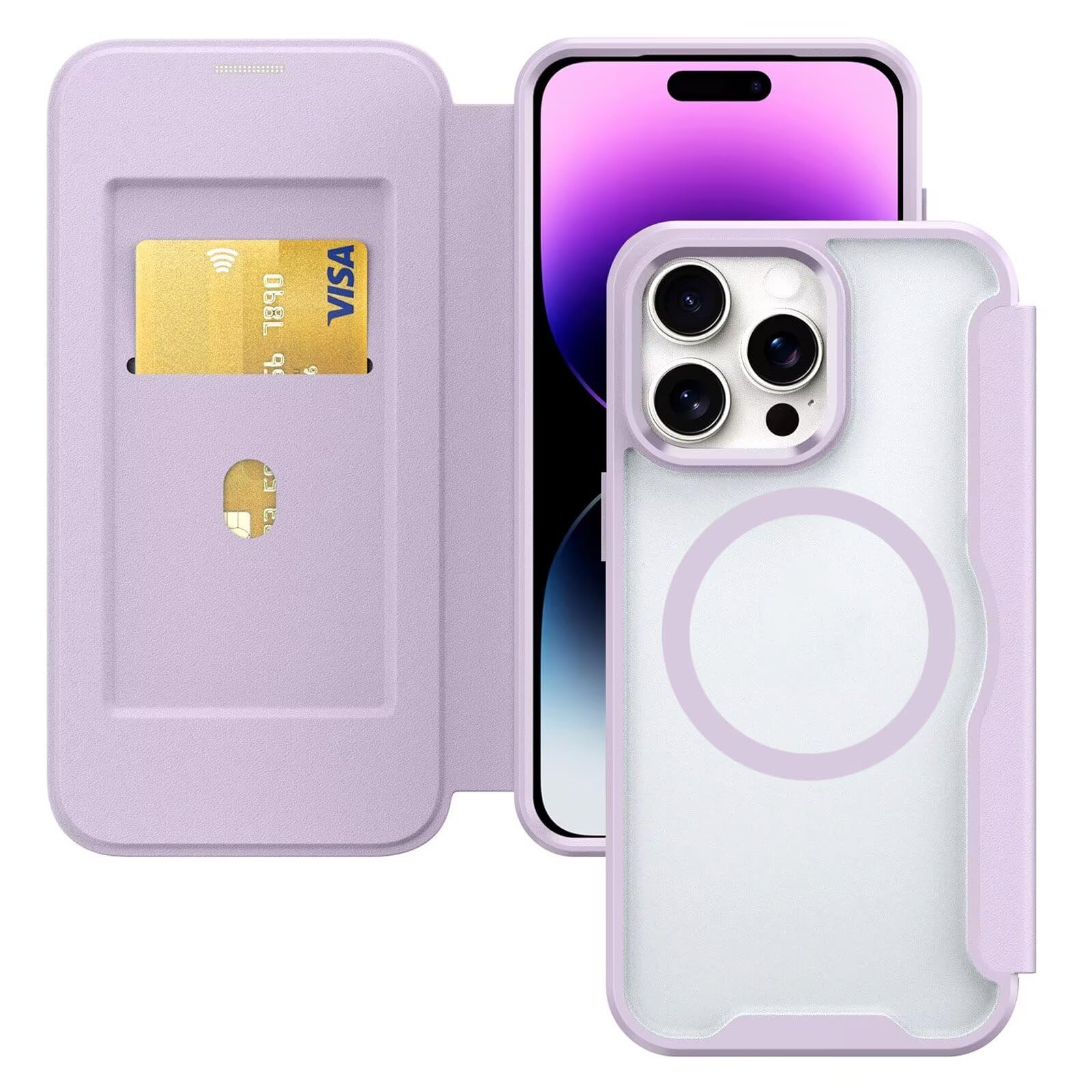 HAONANDE Magnetisch Handyhülle für iPhone 15 PRO, Klapphülle