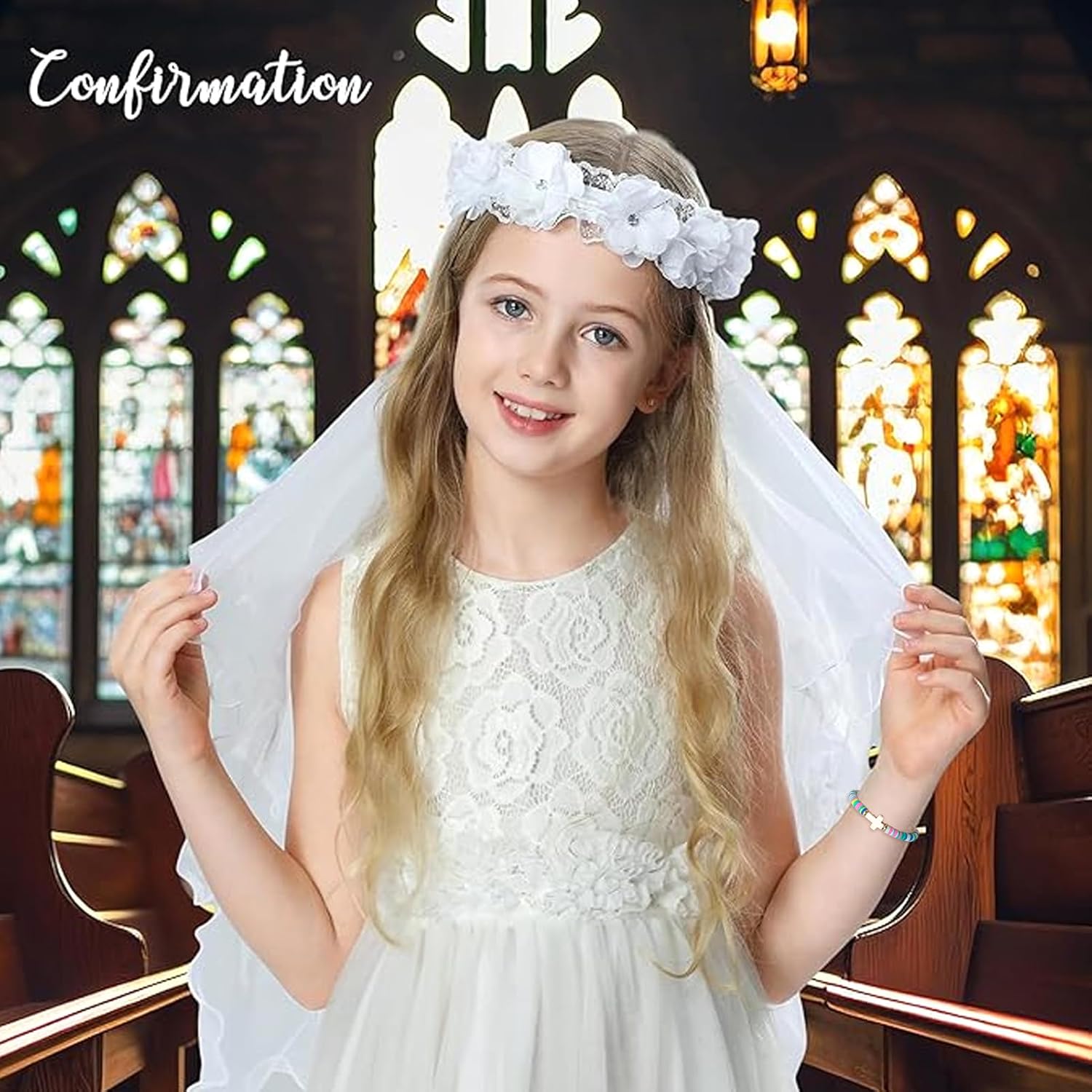 Christian Cross Bracelet for Girls, Women Cute Valentine's Day Gifts for Her, Kids Baptism Communion Easter Gifts, Unique Gifts for Daughter Granddaughter Niece Sister in Christ Birthday - Image 6