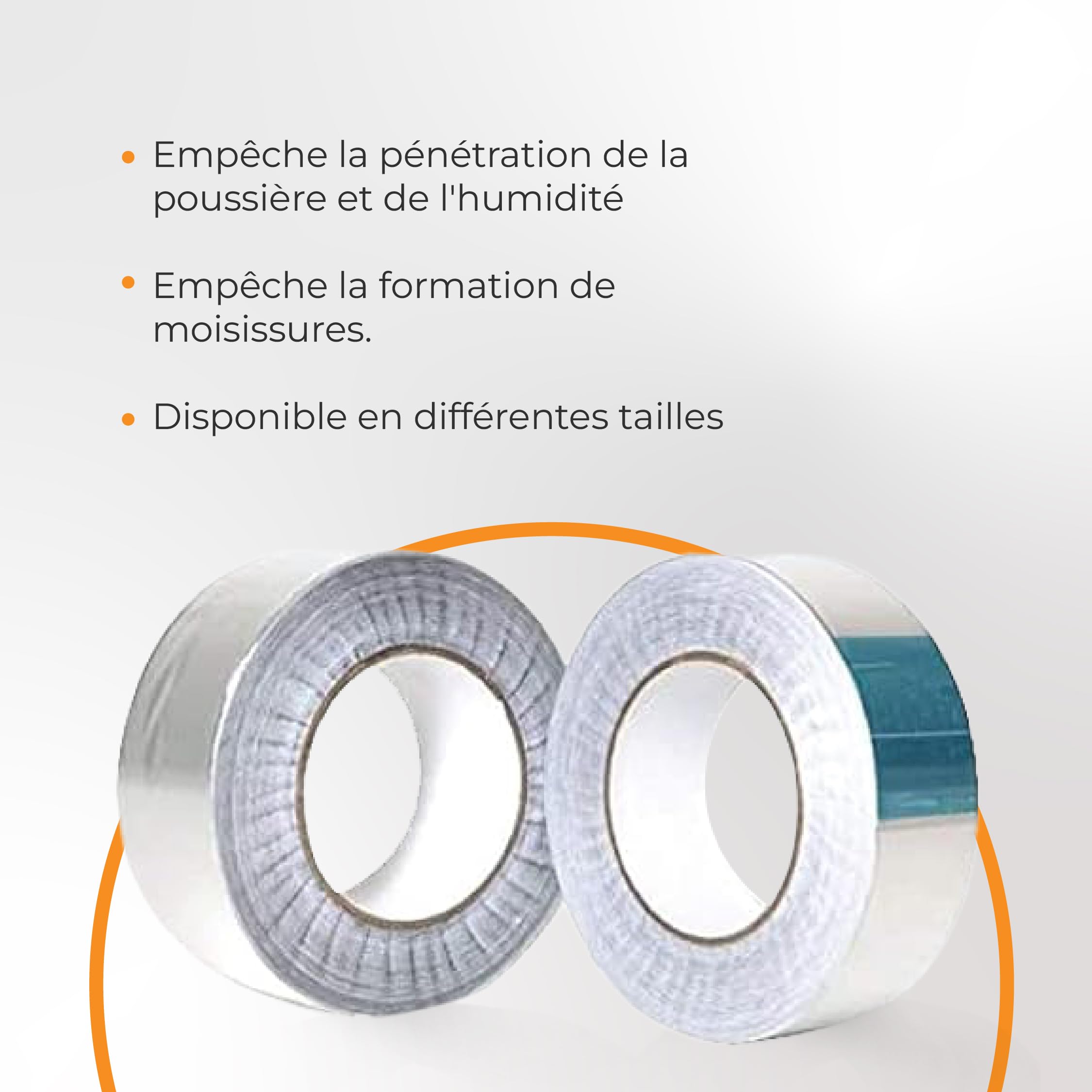 Ruban Adhésif en Aluminium perforé - Pour Sceller les Plaques en Polycarbonate - Empêche la poussière et l'humidité de pénétrer - 62 mm x 50 ml