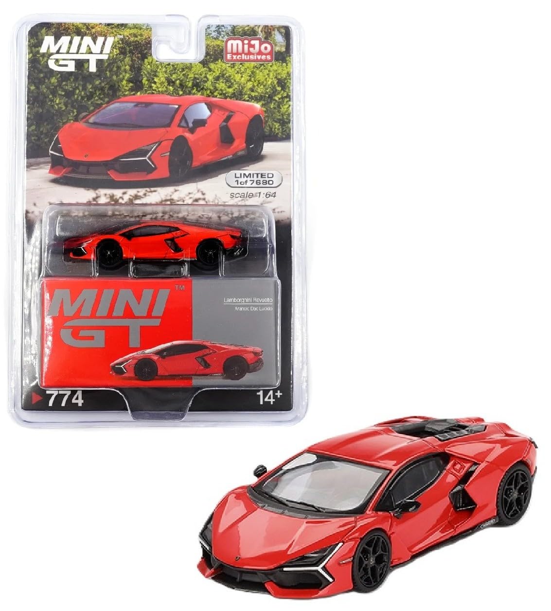 Diecast Model Car Compatible with Mini GT 1:64 Lamborghini Revuelto Arancio Dac Lucido Limited Edition MGT00774