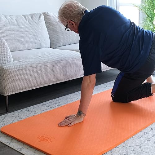 Miniatura 9 de Hatha Yoga Alfombrilla de yoga TPE de 45 pulgadas, tamaño grande, 72 pulgadas de largo x 32 pulgadas de ancho, antideslizante, antidesgarros, para