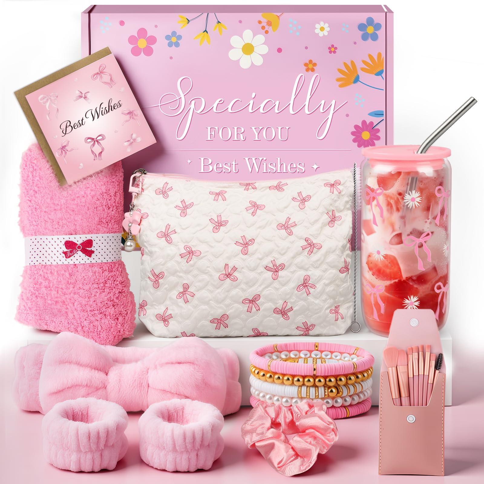 TUZELIYA Exquisite Birthday Gifts for Girls Teens - Best Birthday Presents for Her - Unique Gift Baskets for Women - Graduation Gifts for Best Friends Daughter Sister Girlfriend Colleague Mom - Pink
