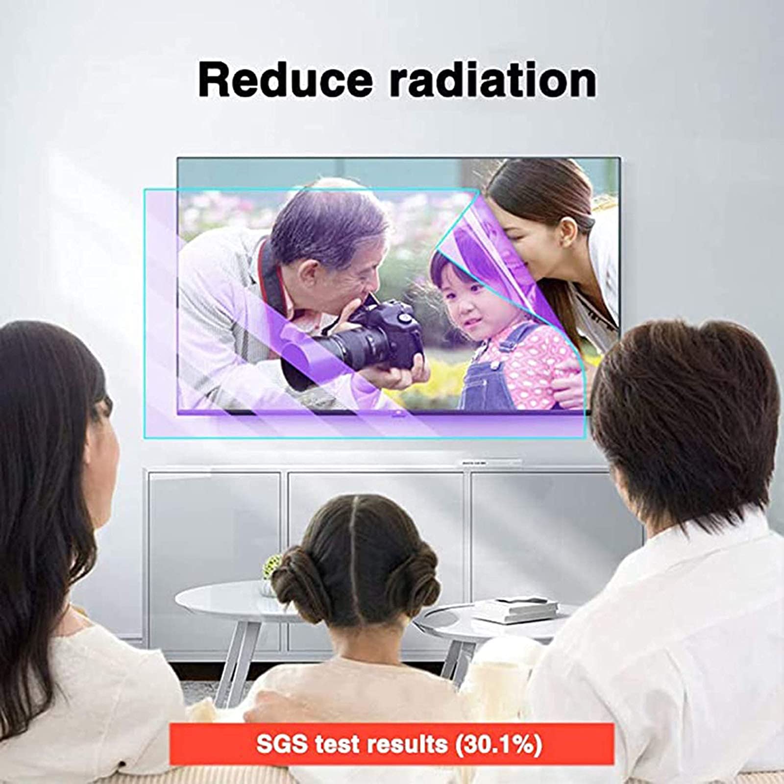 Ochraniacz ekranu telewizora, filtr do monitora przeciw niebieskiemu światłu matowy antyodblaskowy ochraniacz przed promieniowaniem chroni oczy i sen lepiej, 50" (1095 * 616)
