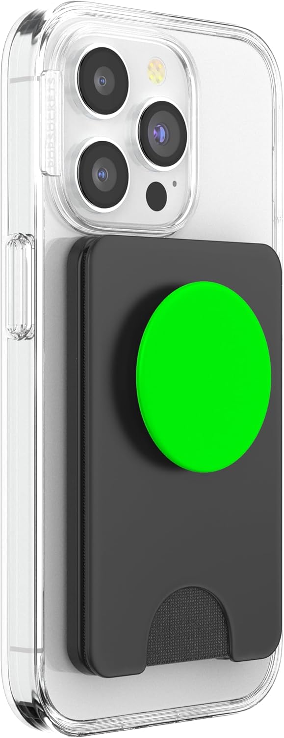 PopSockets Phone Grip with Expanding Kickstand - Neon Green PopSockets PopWallet for MagSafe