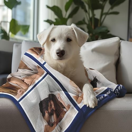 Miniatura 3 de MeMoShe Mantas personalizadas con fotos, regalos personalizados para parejas, manta con imagen personalizada con texto en inglés "I Love You",