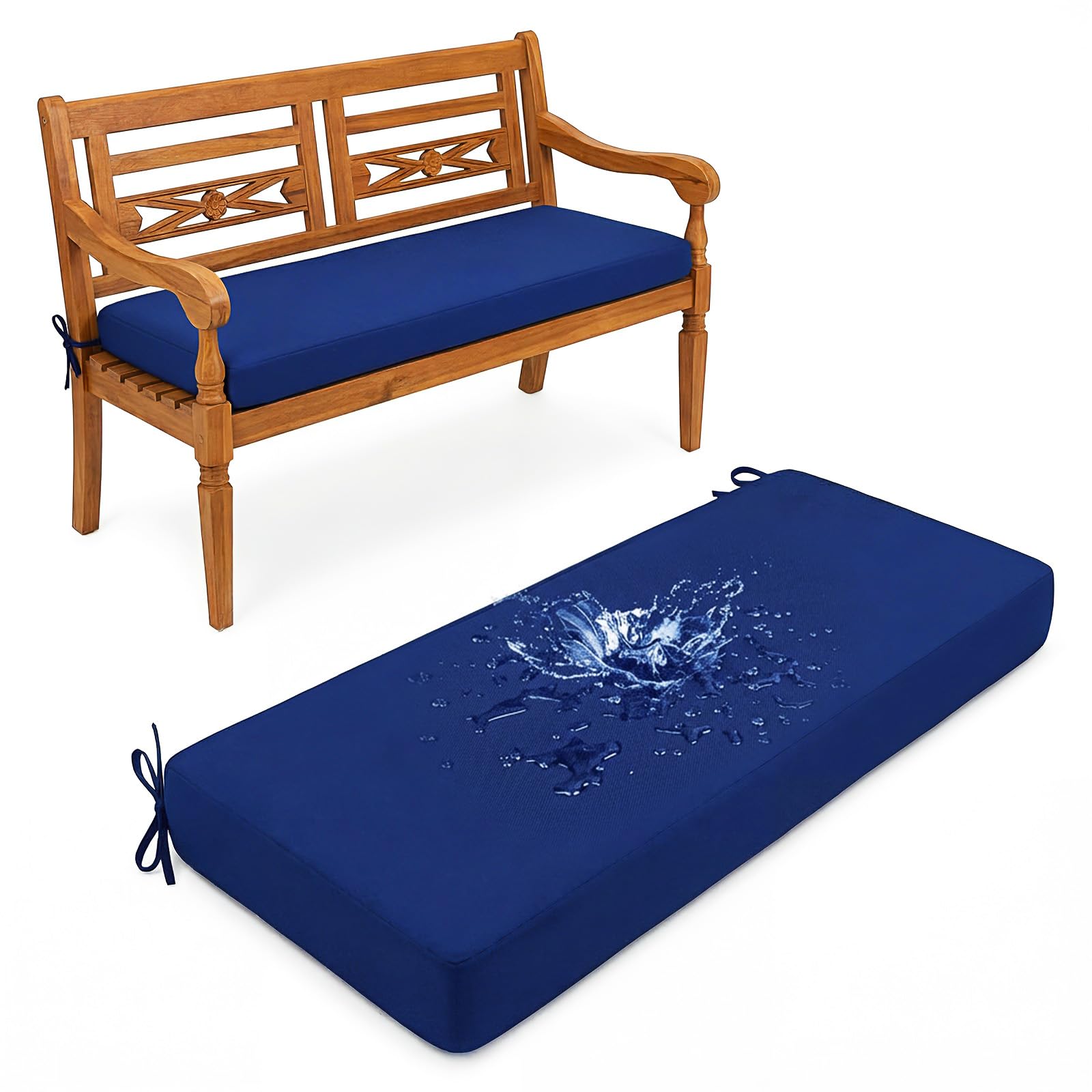 aocase Custom Size Bench Cushion for Garden, Window Seat, Non-Slip Washable Patio Seat Pad, Personalized Outdoor Bench Cushion, High-Resilience Sofa Seat Pad, Waterproof Bay Window Cushion,10cm Thick