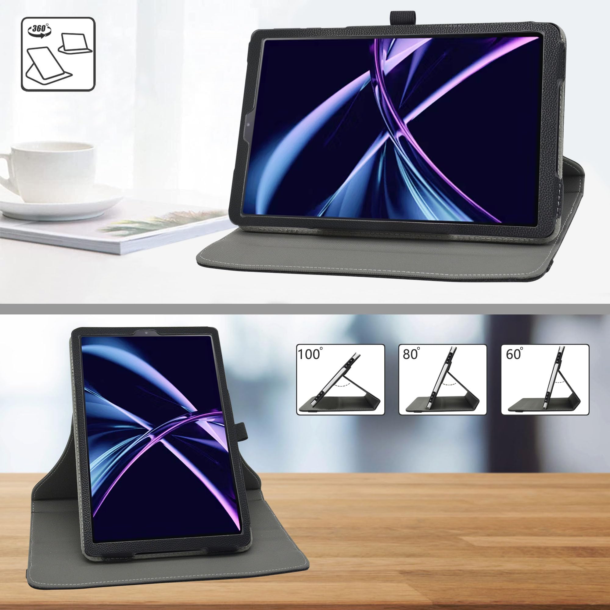 Étui Cuir Rotatif 360° Pour Acer Iconia Tab P10 (P10-21Q) 10.4 Pouces - Support Intégré, Protection Totale, Violet