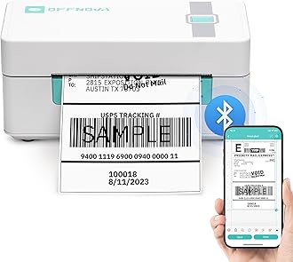 OFFNOVA Shipping Label Printer, Bluetooth Thermal Label Printer 4x6 for Small Business and Shipping Packages, Supports Windows Mac iOS Android, Works with USPS Ebay Shopify Etsy