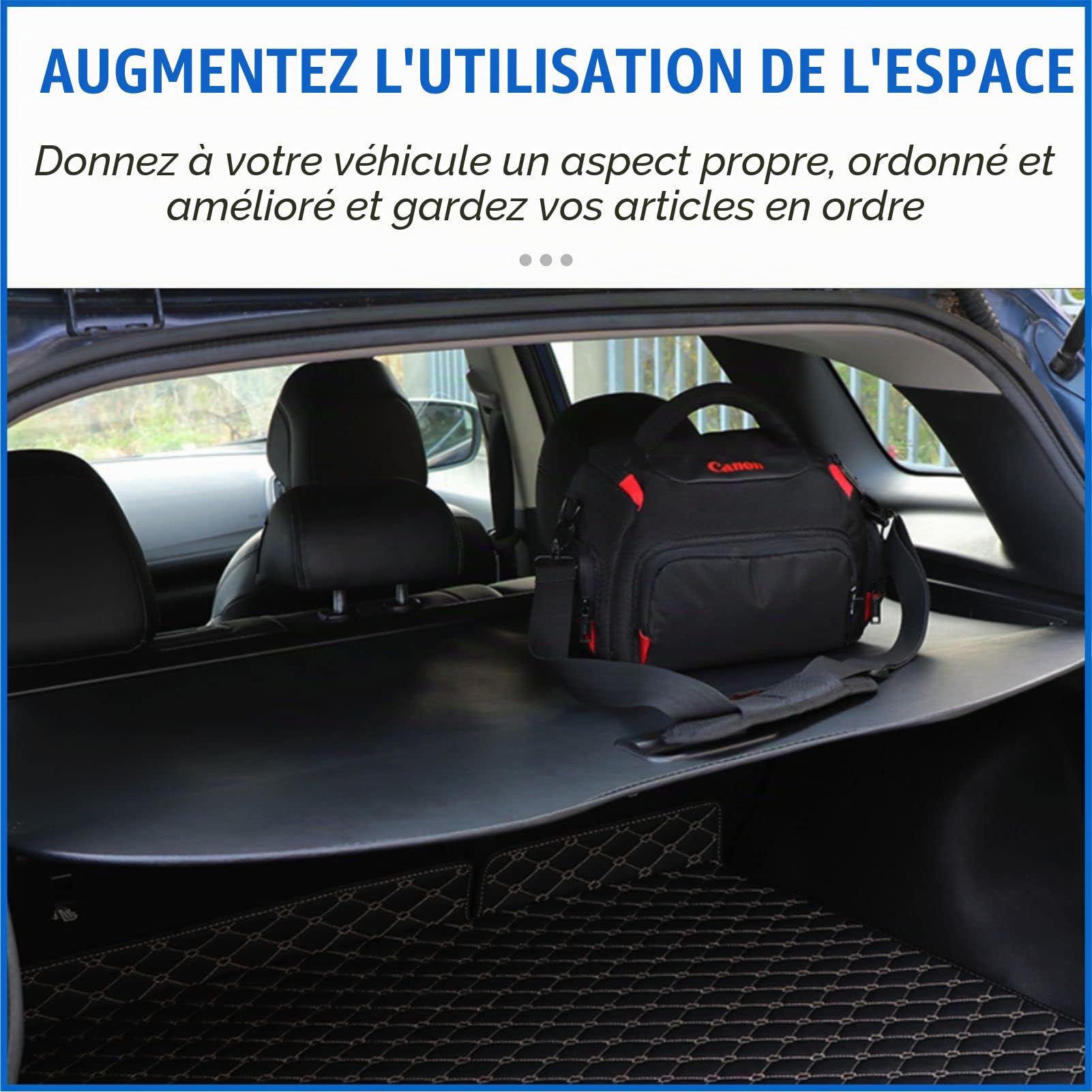 Couvre-Bagages pour Chien pour 2016-2021 Mercedes-Benz Classe GLC Couvre-Bagages Extensible Noir avec Store à Enrouleur