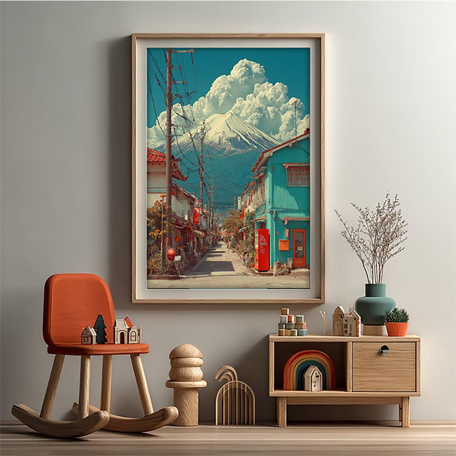 Mount Fuji Diamond Art, widok ulicy 5D DIY zestawy do malowania diamentowego, 5D, pełne wiercenie, zestawy artystyczne dla dorosłych, rękodzieło, haft krzyżykowy, rękodzieło, dekoracja pokoju